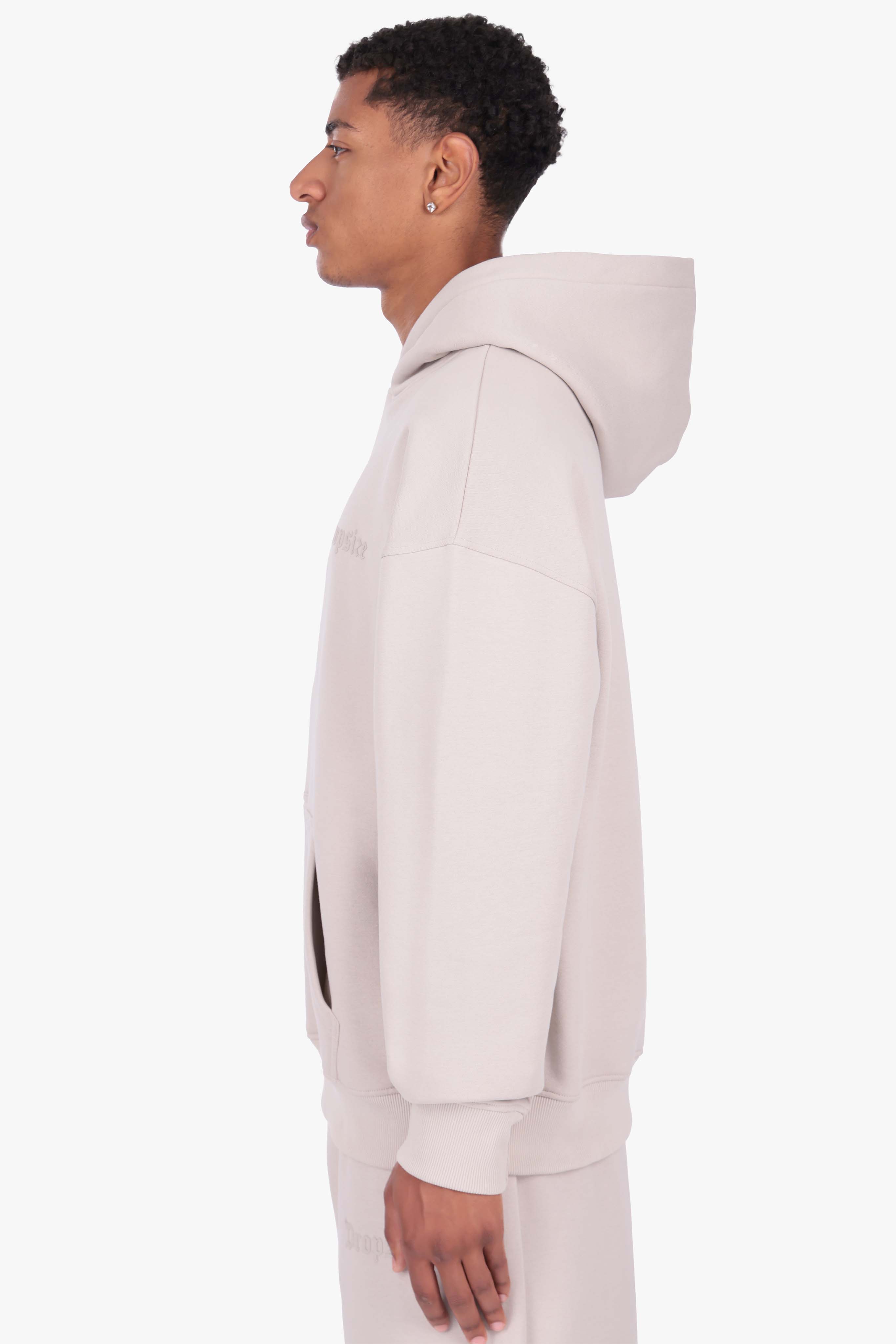 HEAVY OVERSIZE HD LOGO HOODIE MOON BEAM