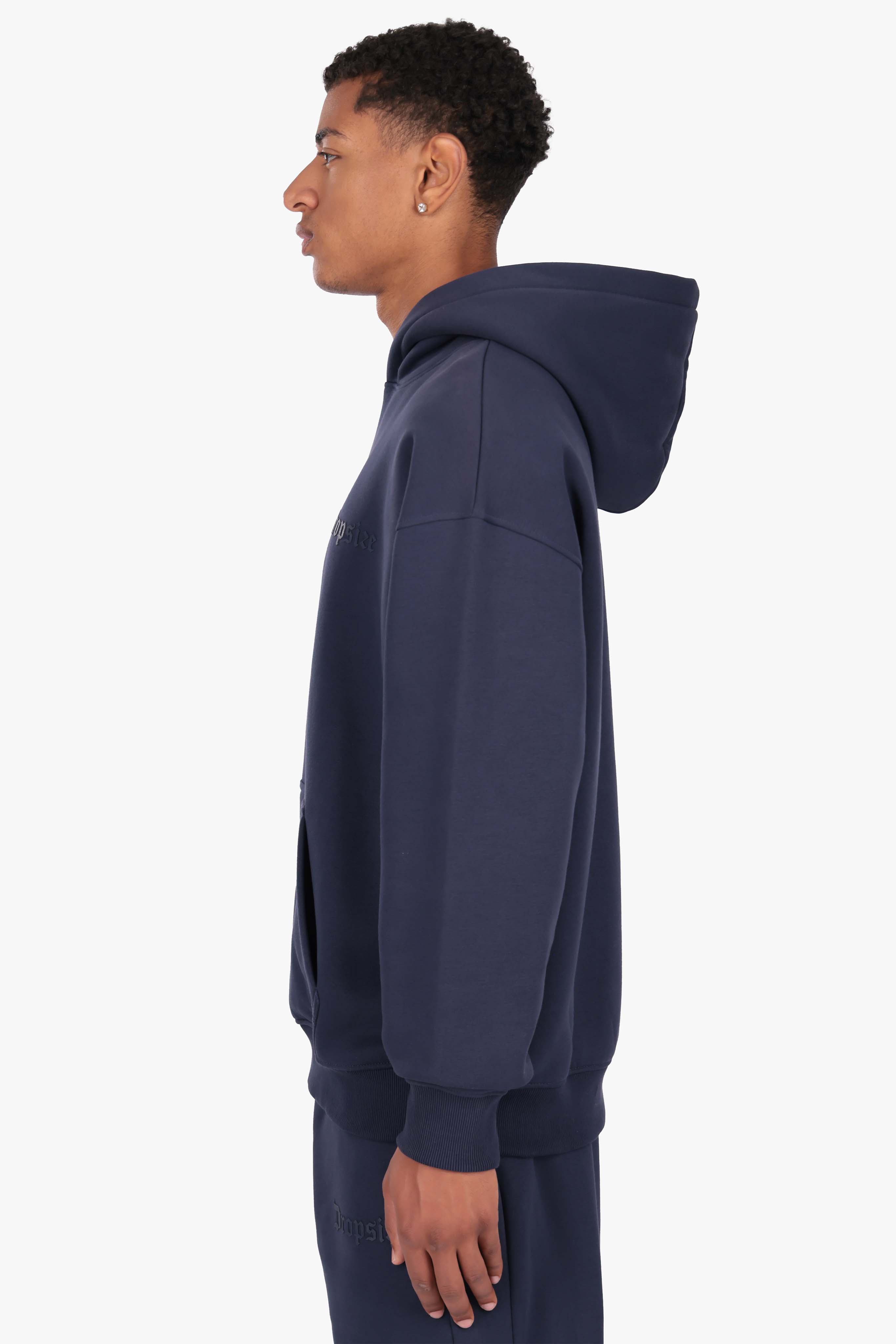 HEAVY OVERSIZE HD LOGO HOODIE SPACE BLUE