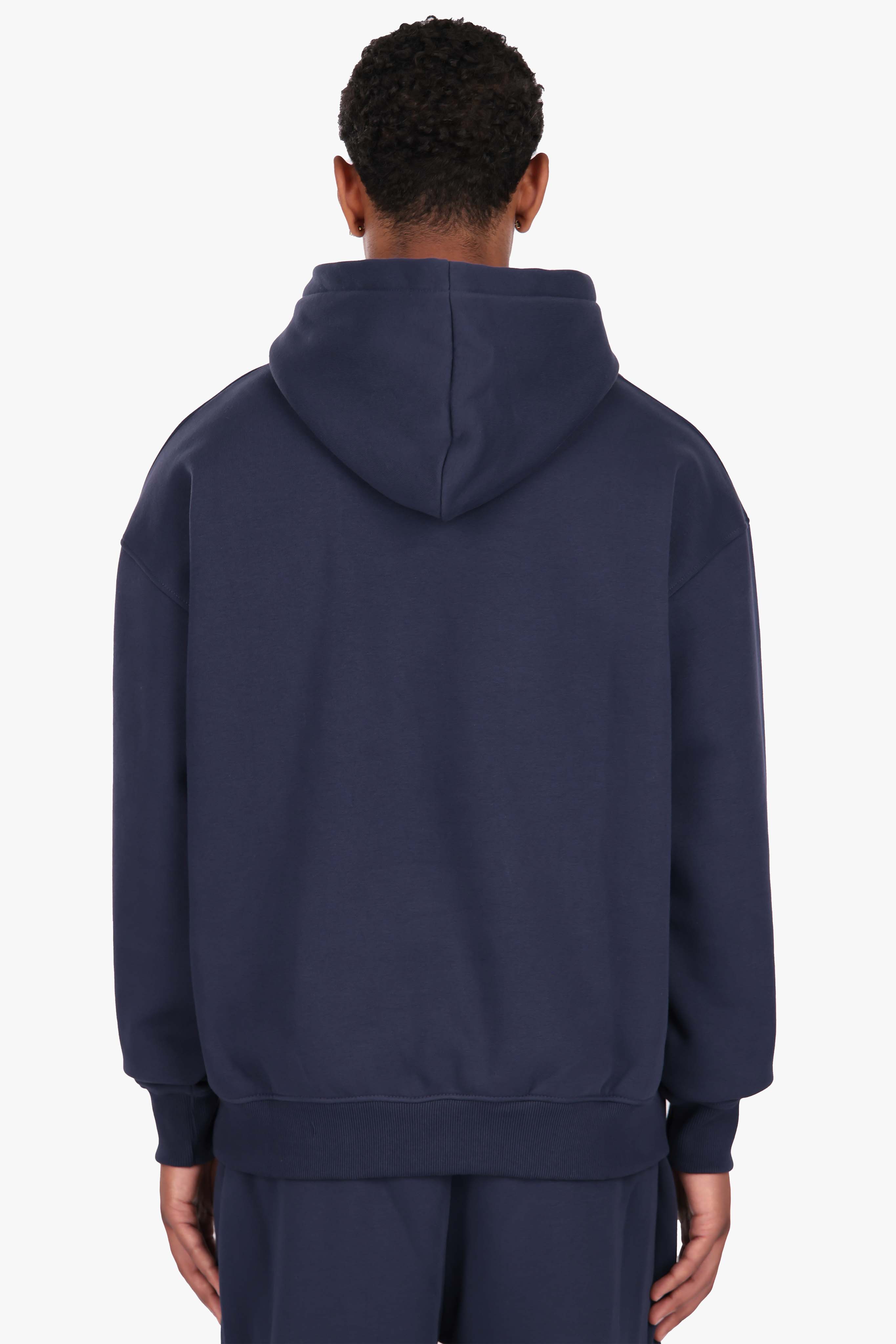 HEAVY OVERSIZE HD LOGO HOODIE SPACE BLUE