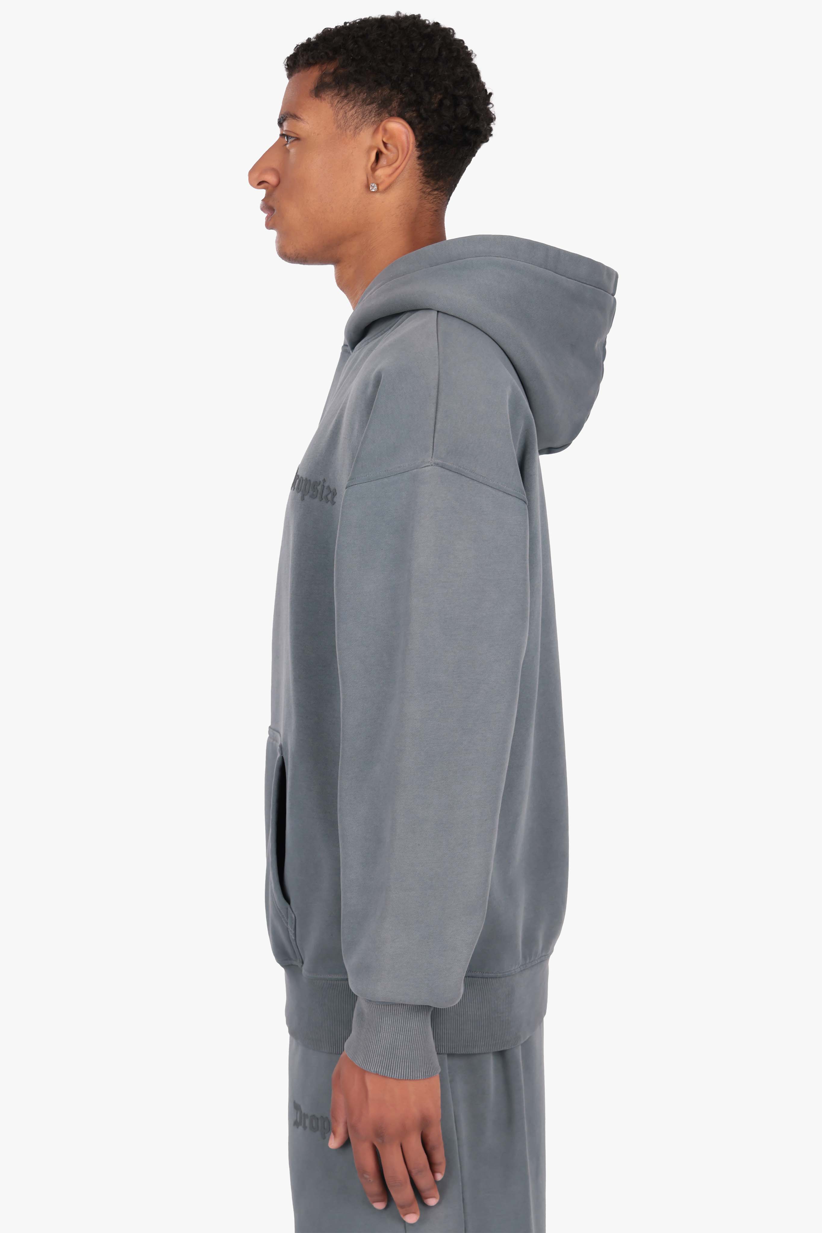 HEAVY OVERSIZE HD LOGO HOODIE WASHED GREY