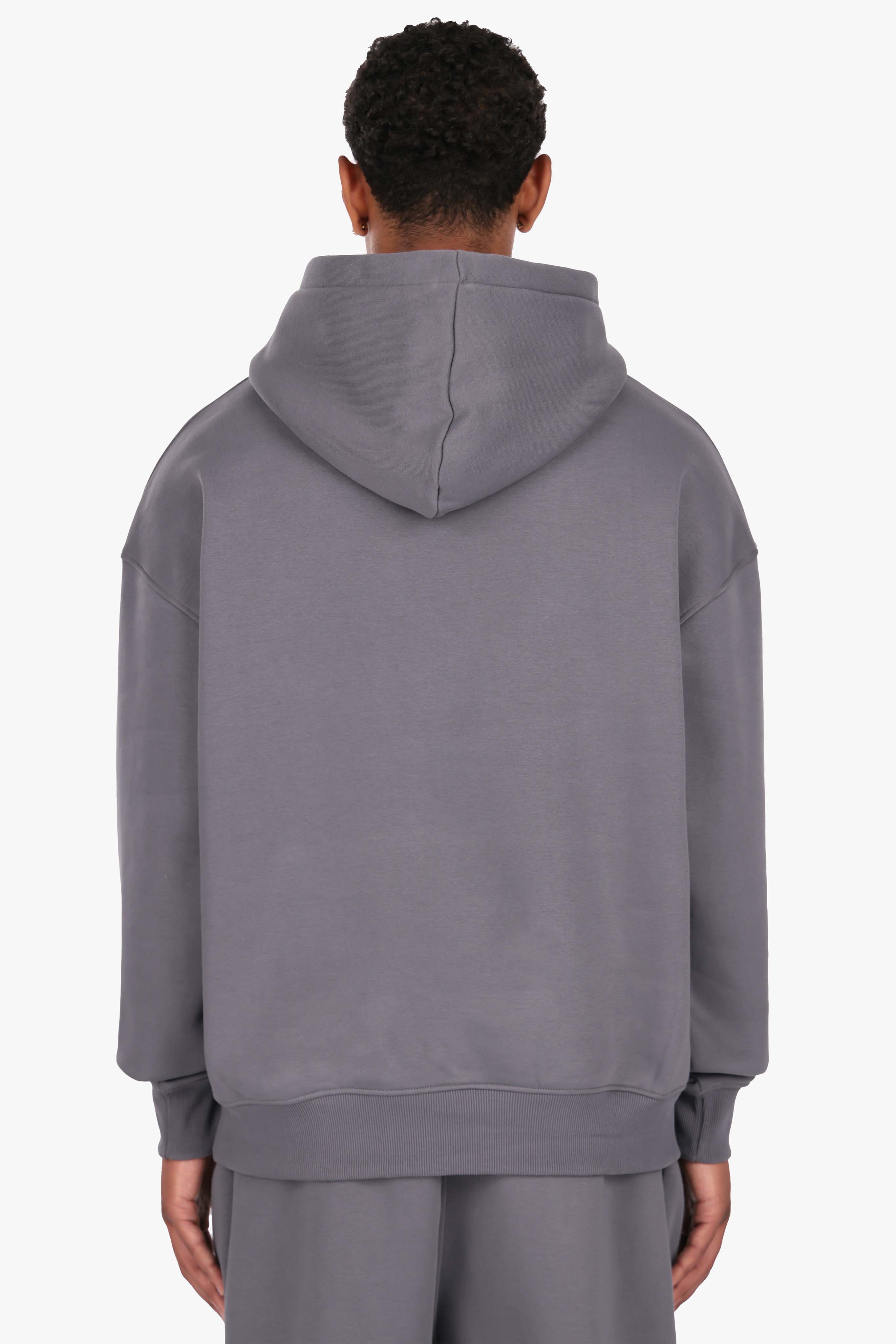 HEAVY OVERSIZE HD LOGO HOODIE  STEEL GREY