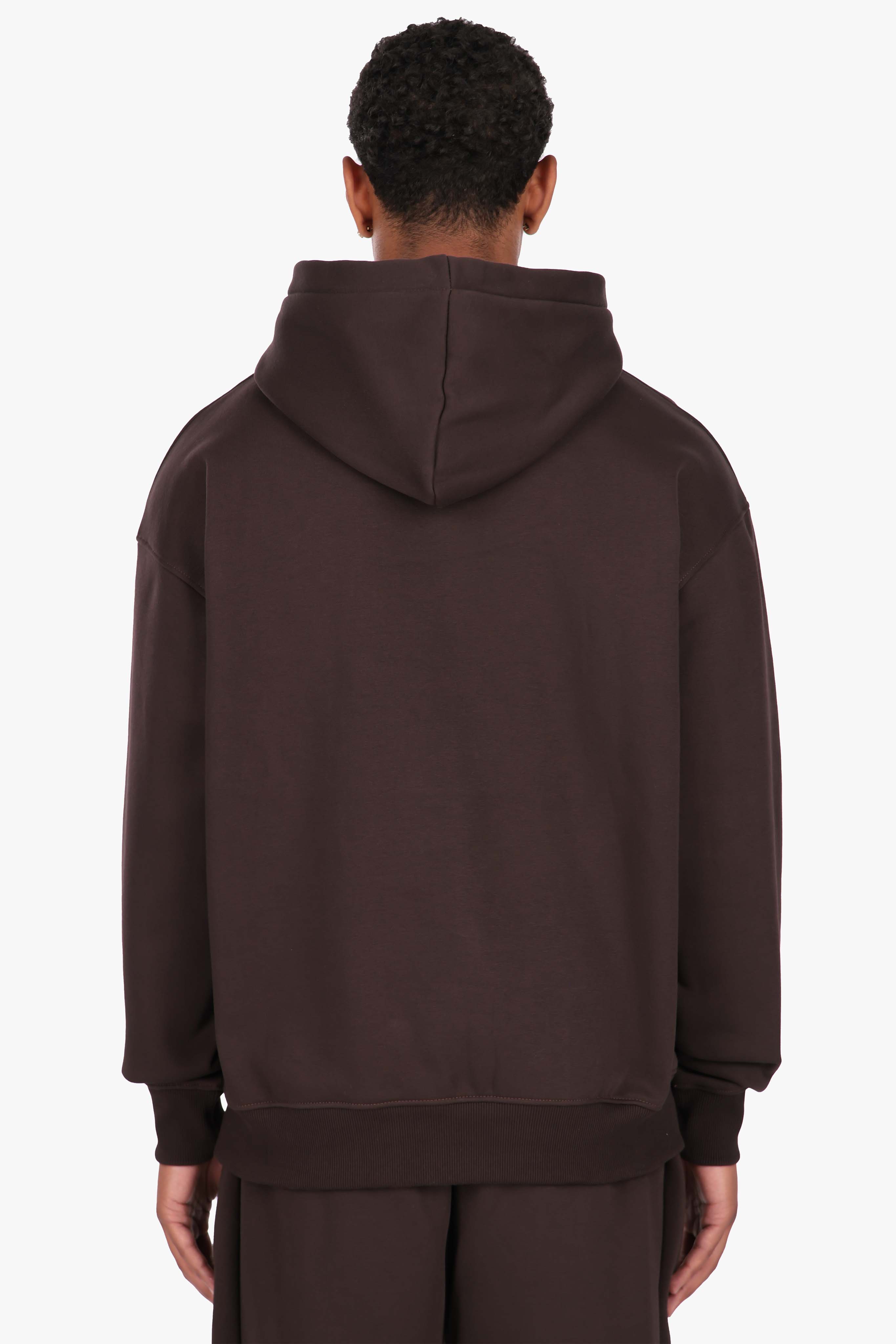 HEAVY OVERSIZE HD LOGO HOODIE CHOCOLATE