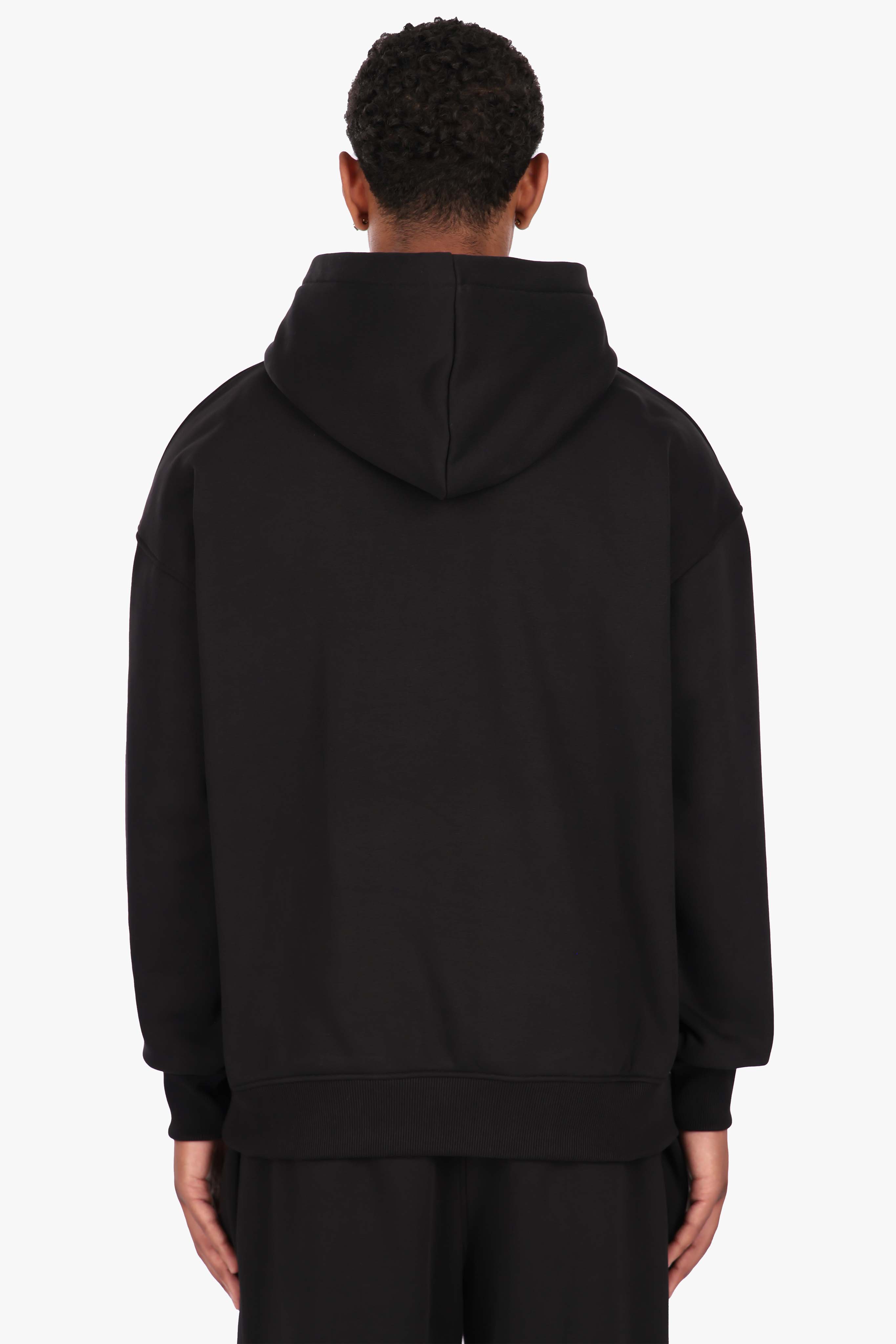 HEAVY OVERSIZE HD LOGO HOODIE BLACK