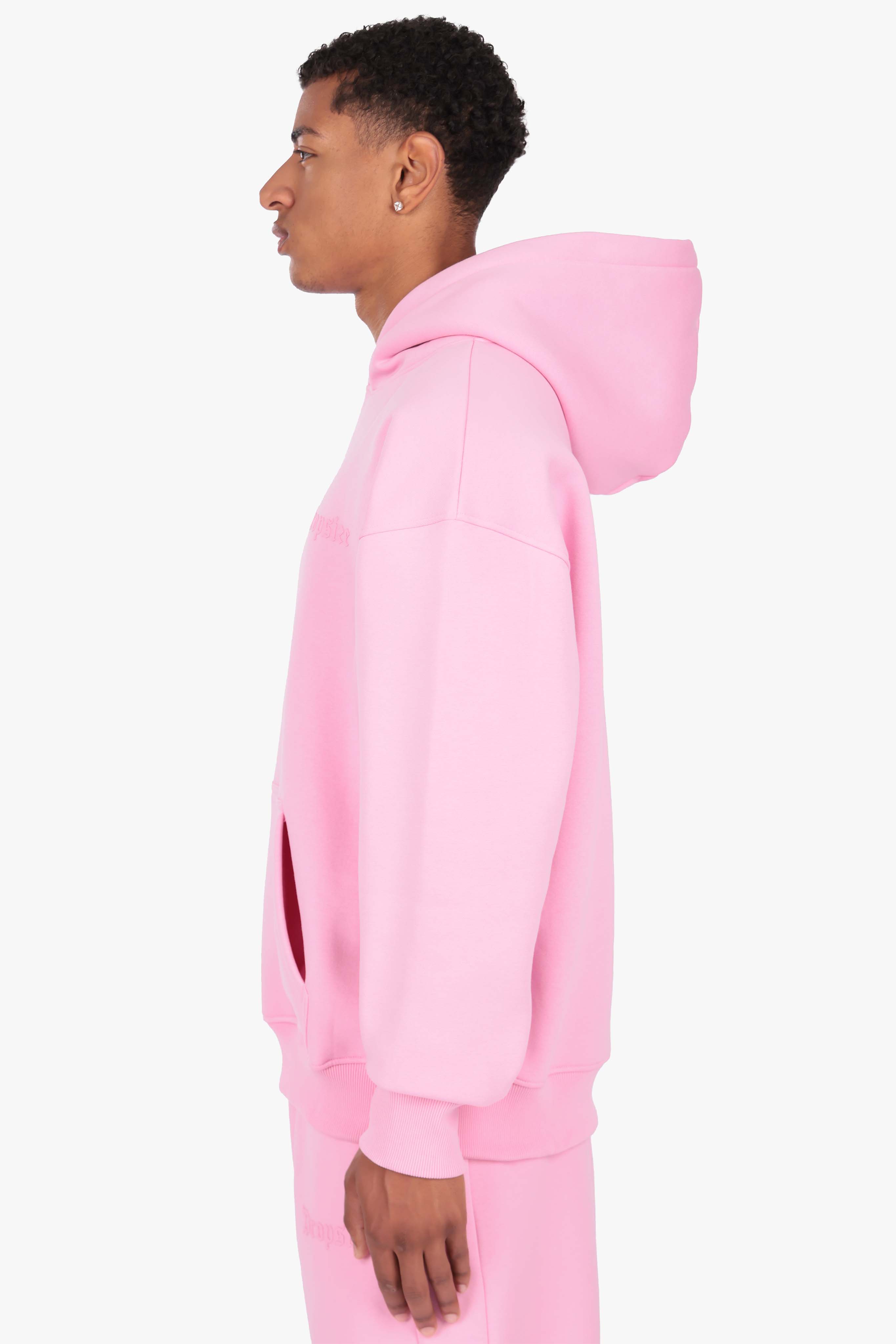 HEAVY OVERSIZE HD LOGO HOODIE PINK