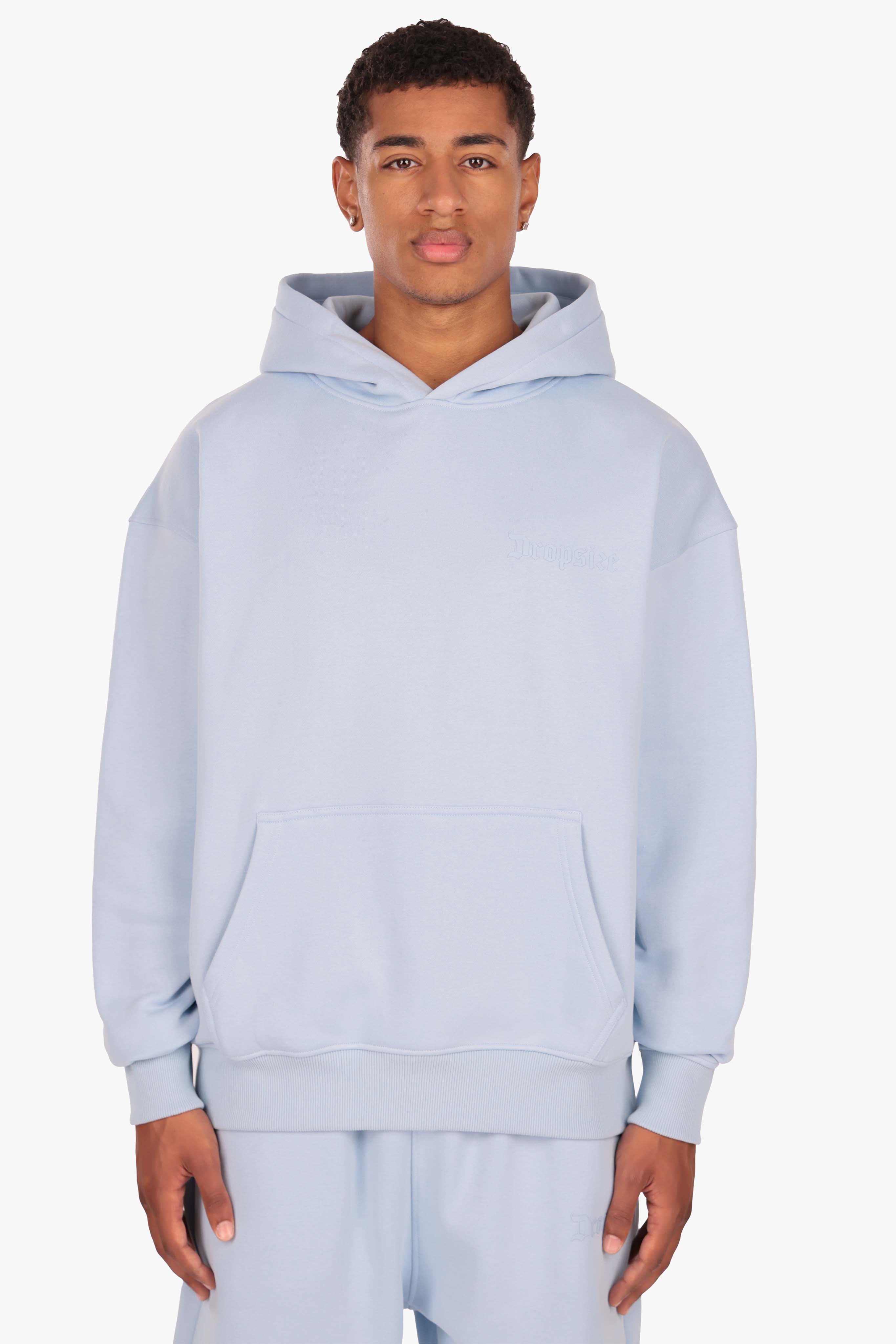HEAVY OVERSIZE HD LOGO HOODIE BABY BLUE
