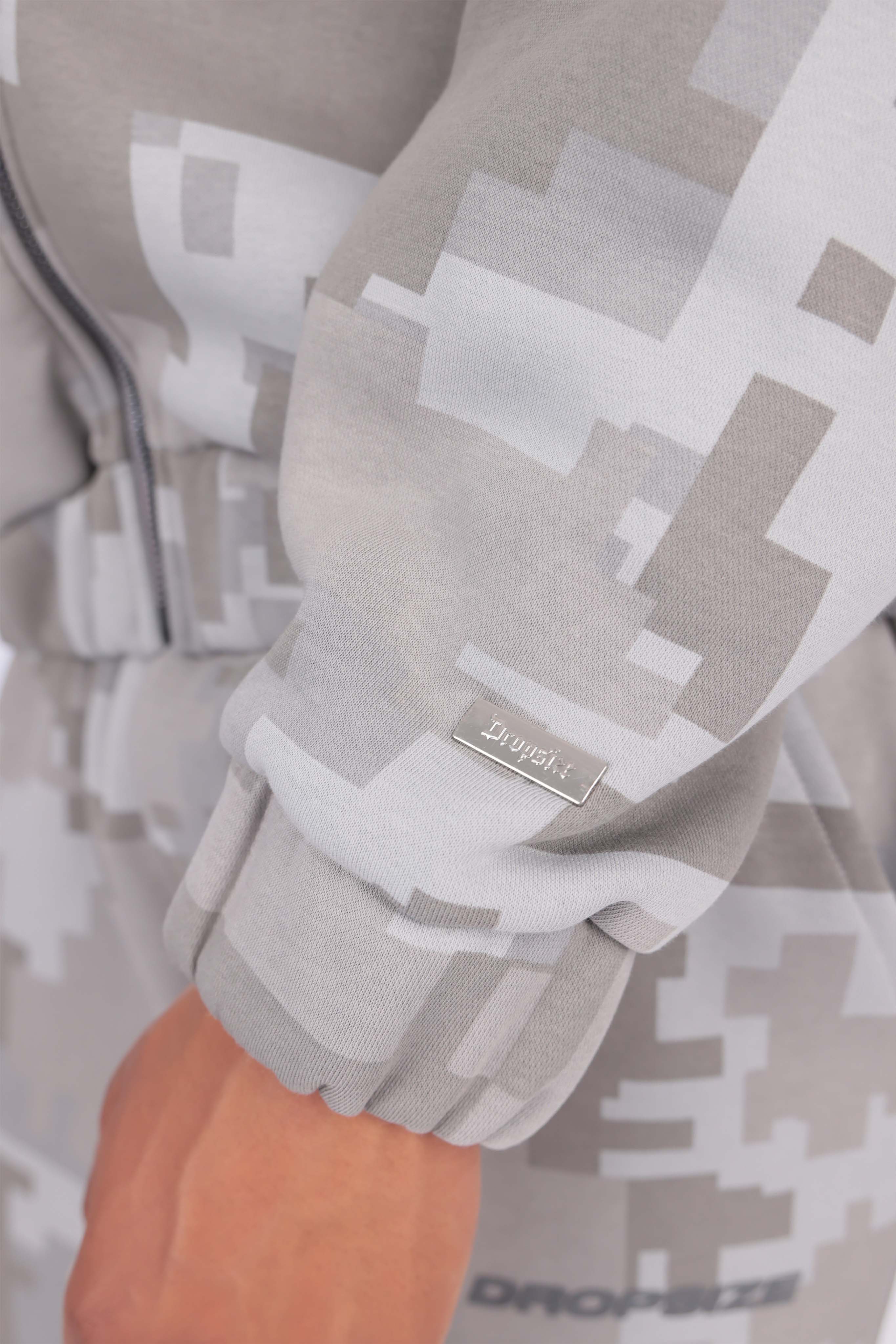 CAMO ZIPPER GREY ACID WASH