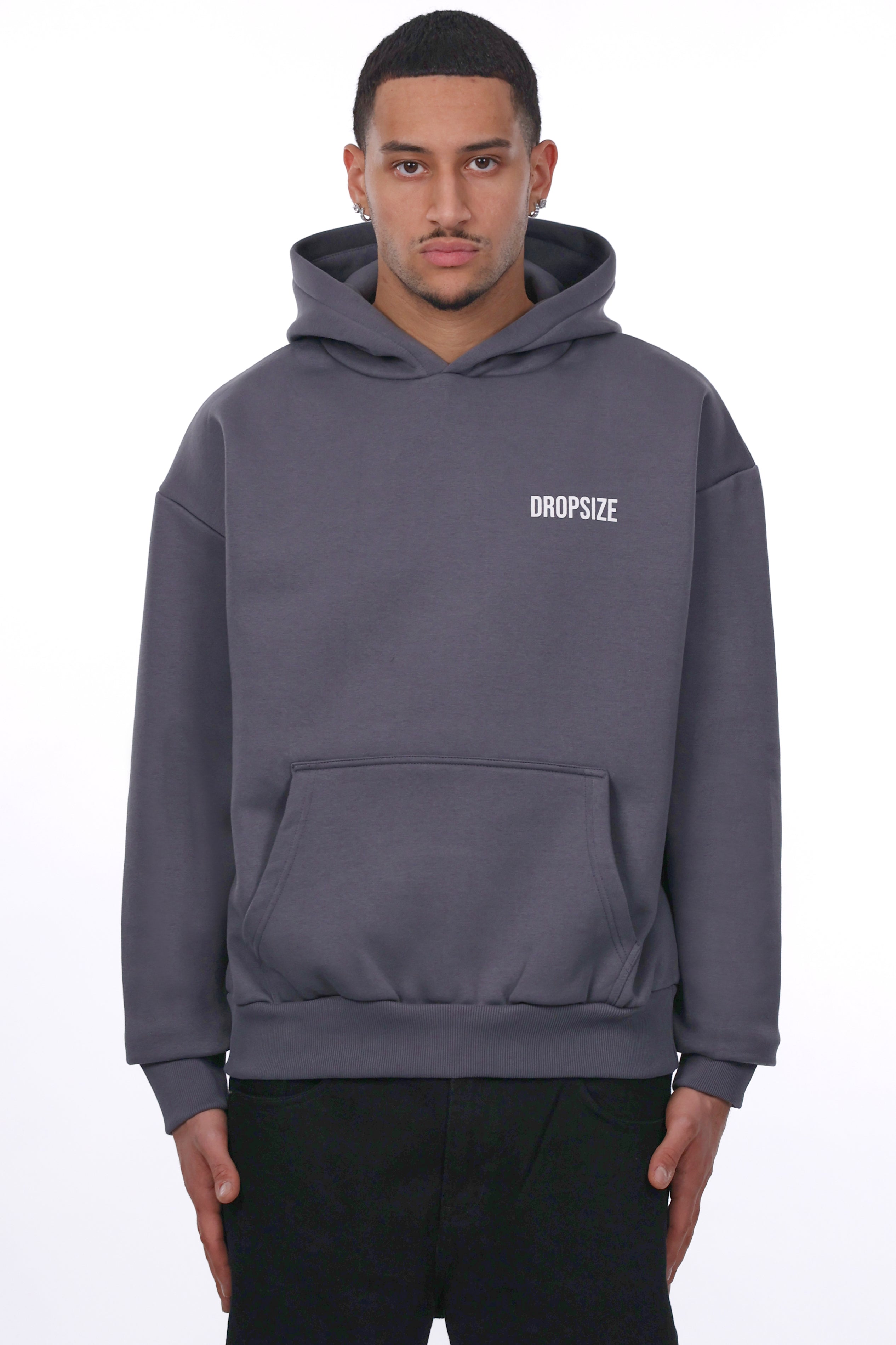 HEAVY OVERSIZE WIRE DOVE HOODIE STEEL GREY