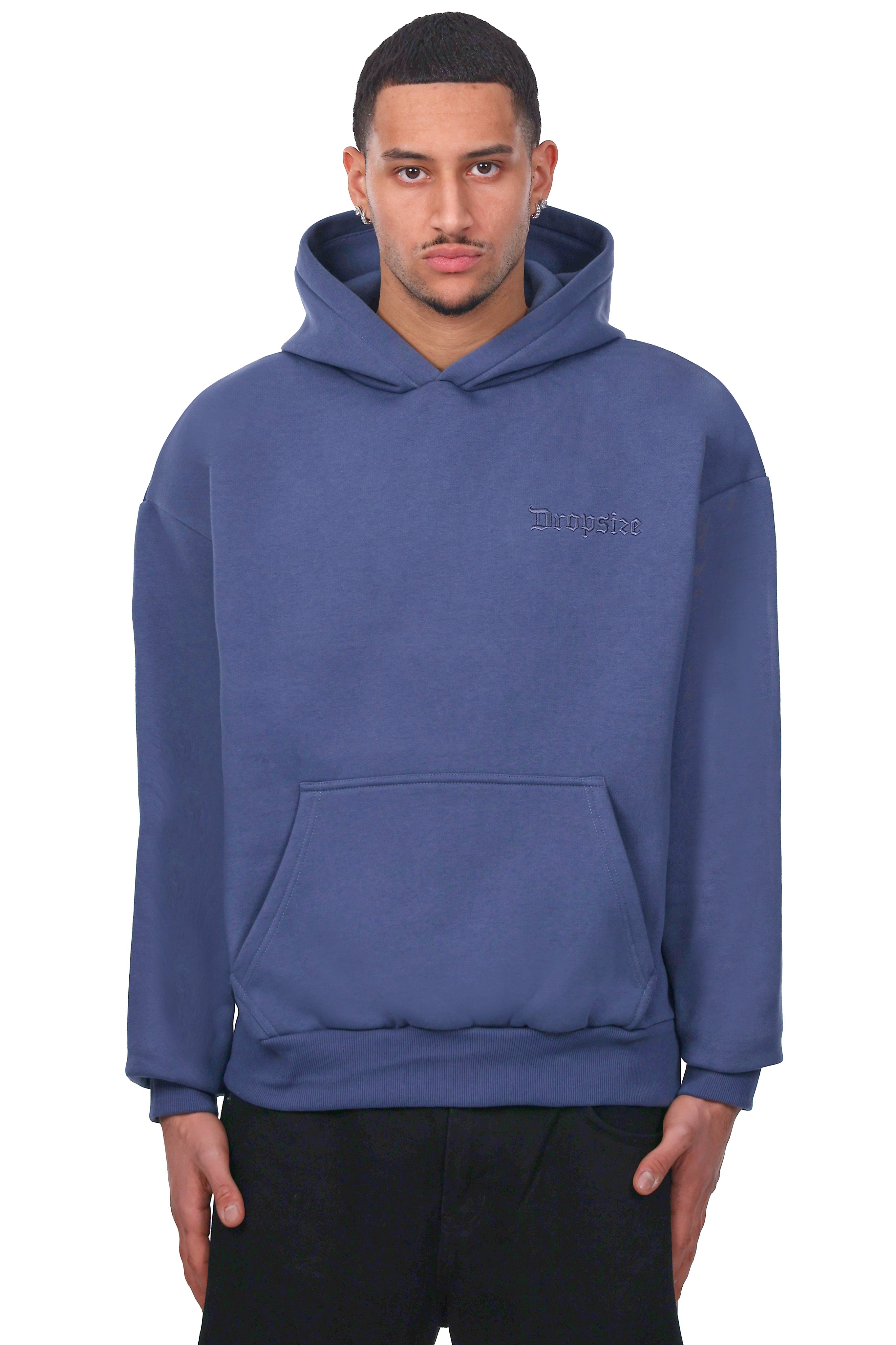 HEAVY OVERSIZE EMBO HOODIE FLINT STONE