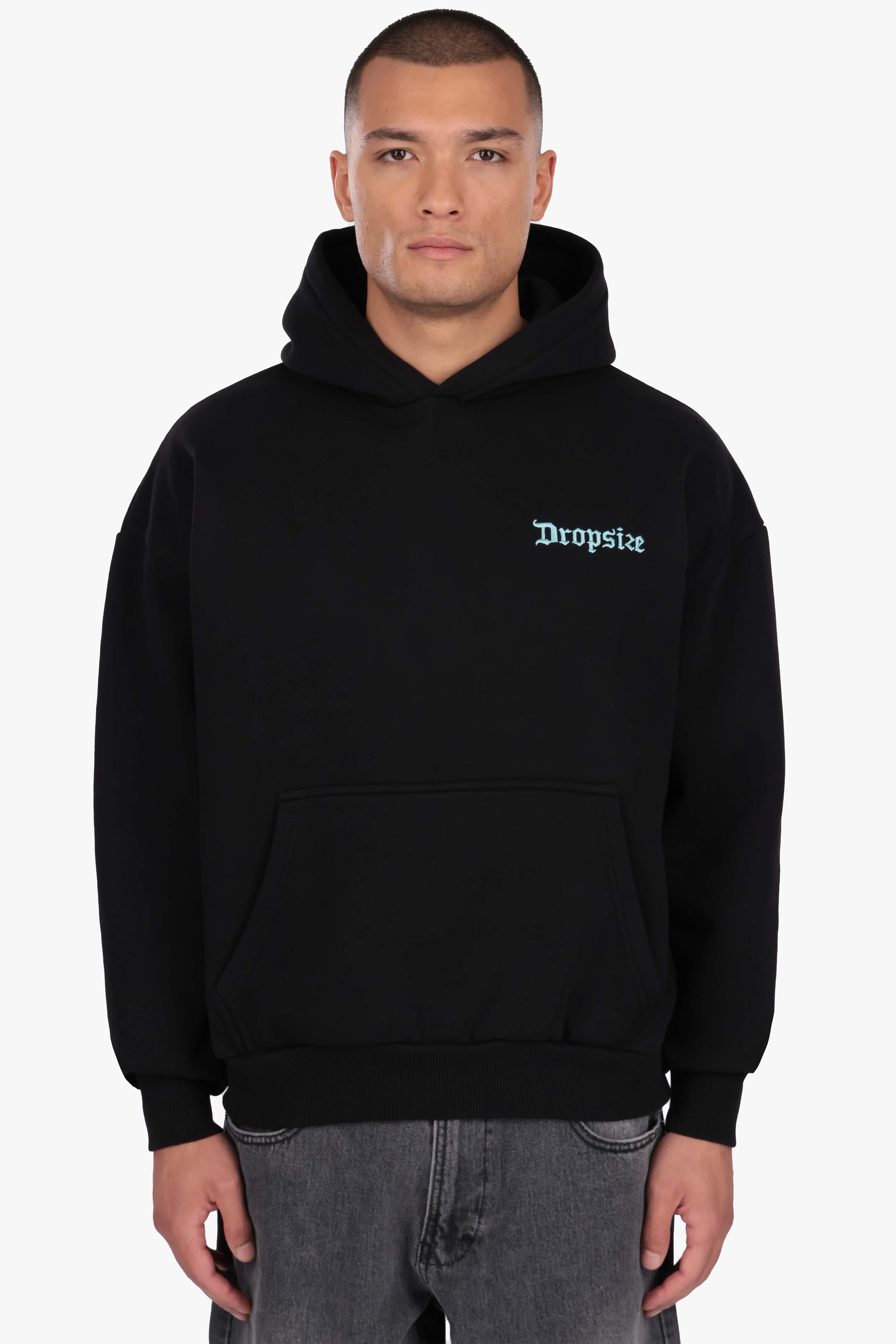 HEAVY OVERSIZE PEGASUS HOODIE BLACK