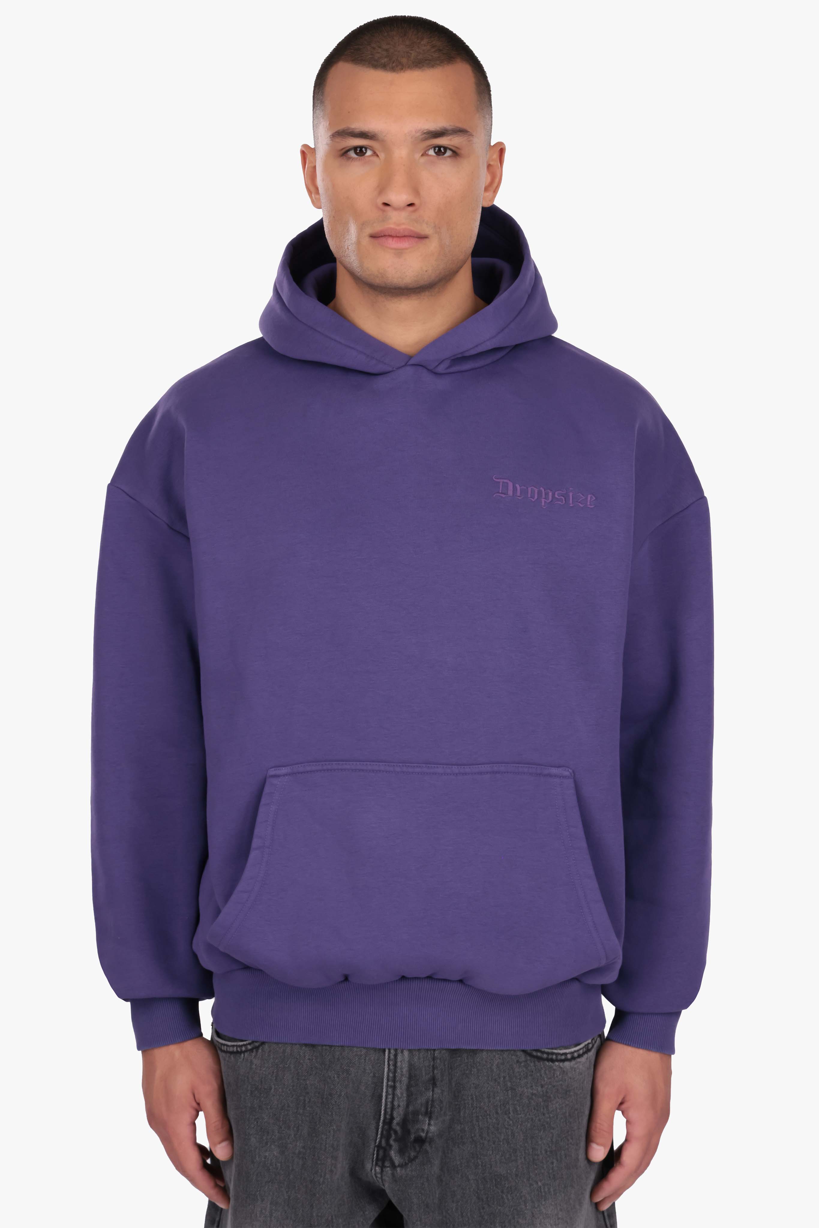 HEAVY OVERSIZE EMBO HOODIE PURPLE