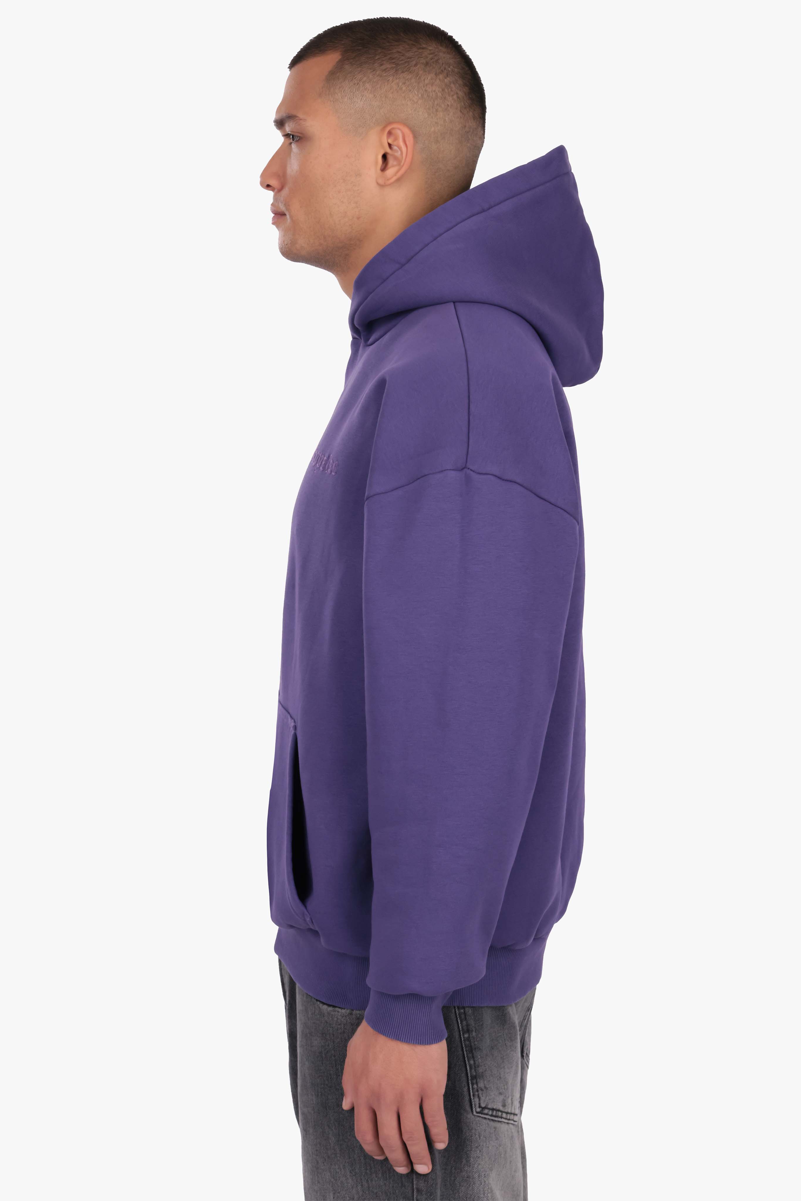 HEAVY OVERSIZE EMBO HOODIE PURPLE