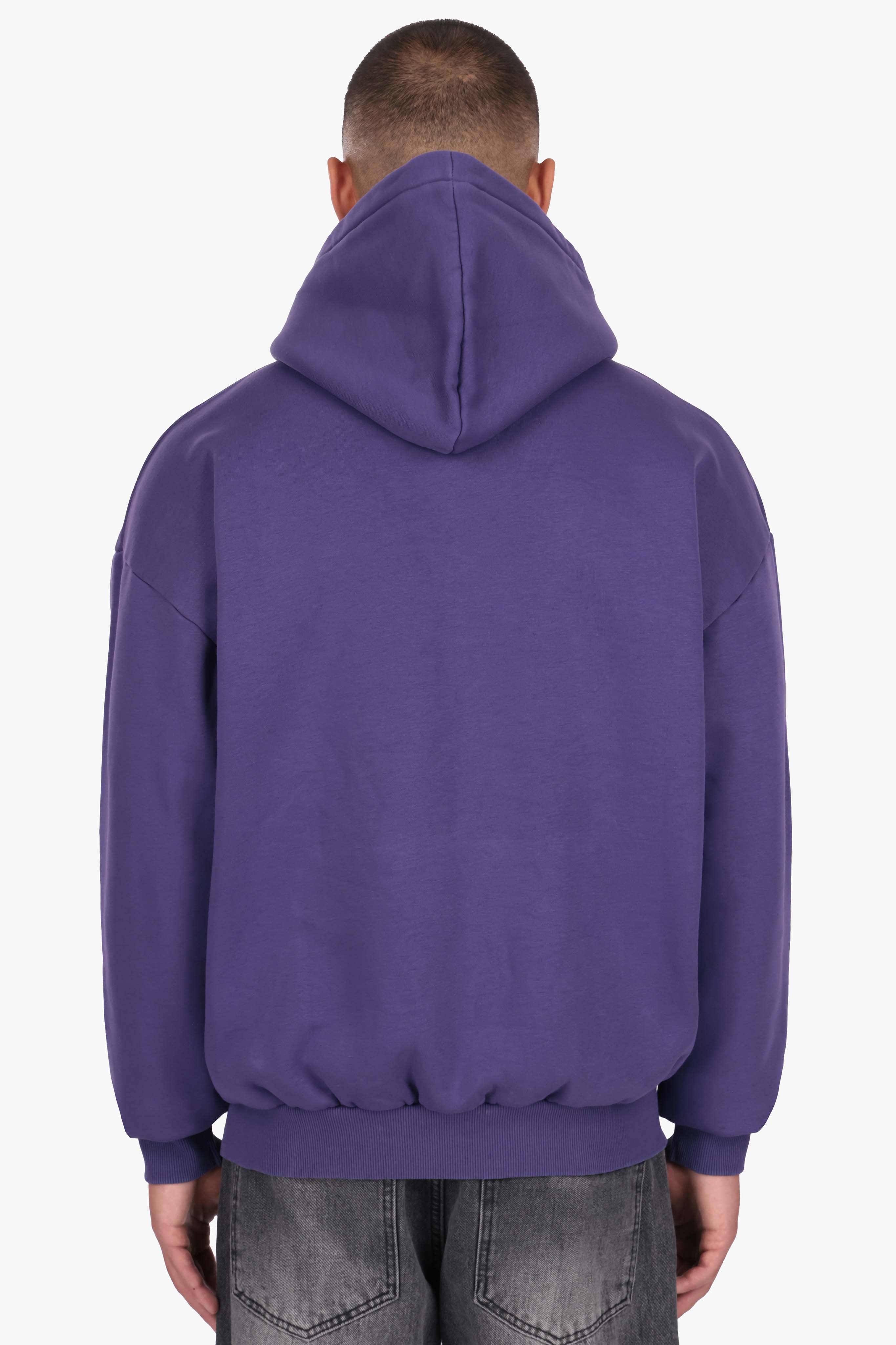 HEAVY OVERSIZE EMBO HOODIE PURPLE