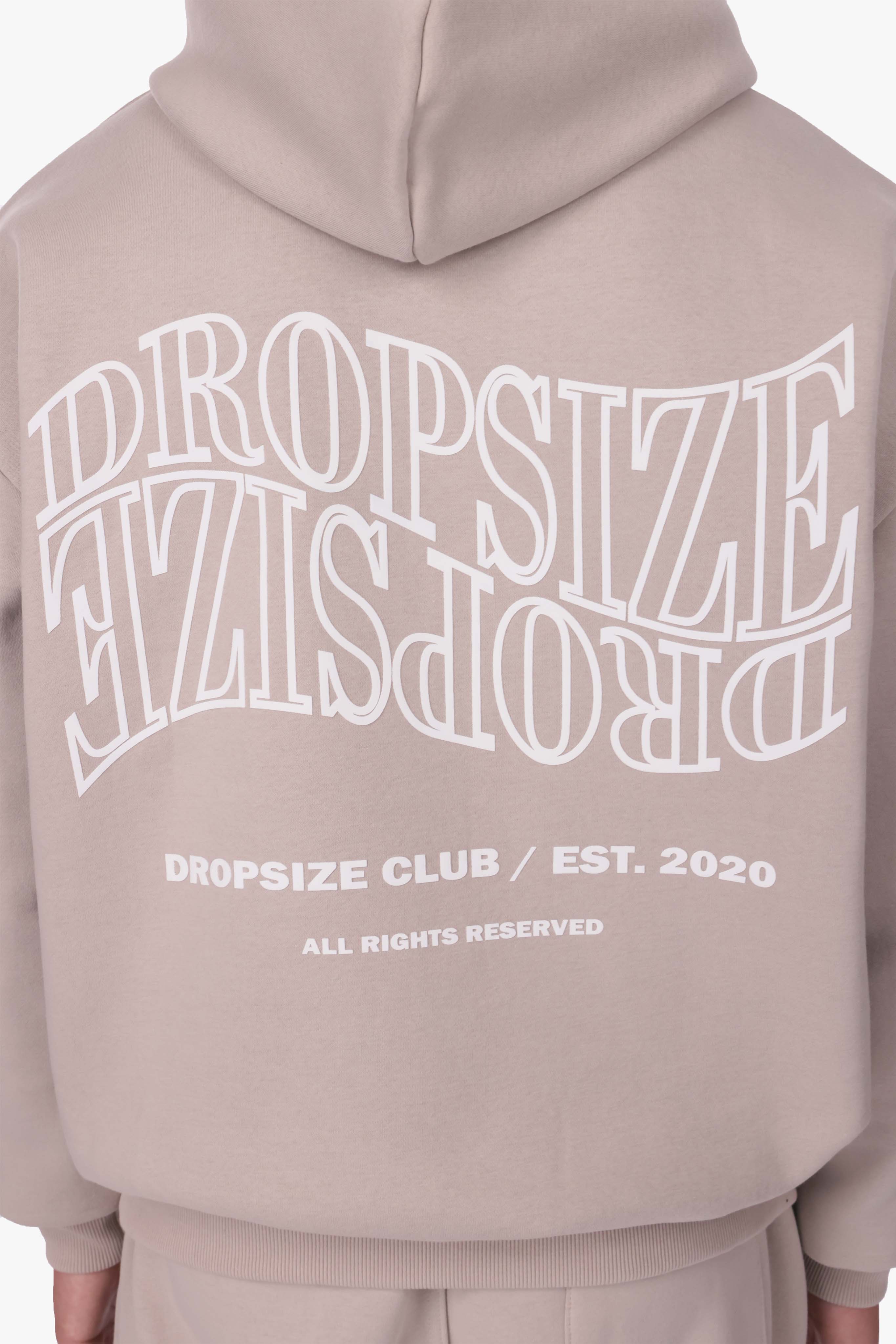 HEAVY OVERSIZE MIRRORED LOGO HOODIE PUMIC STONE