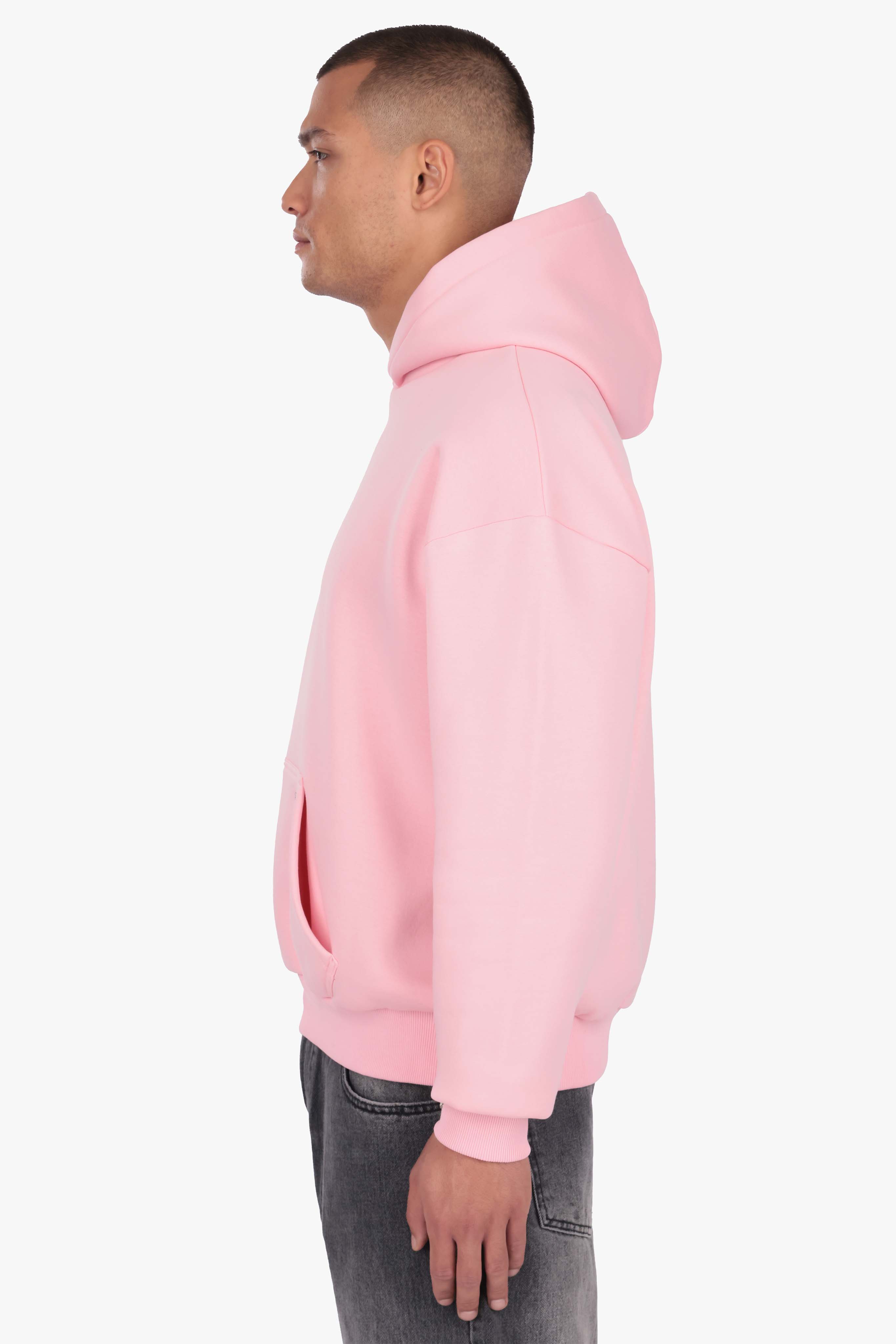 HEAVY OVERSIZE METAL PATCH HOODIE CANDY PINK