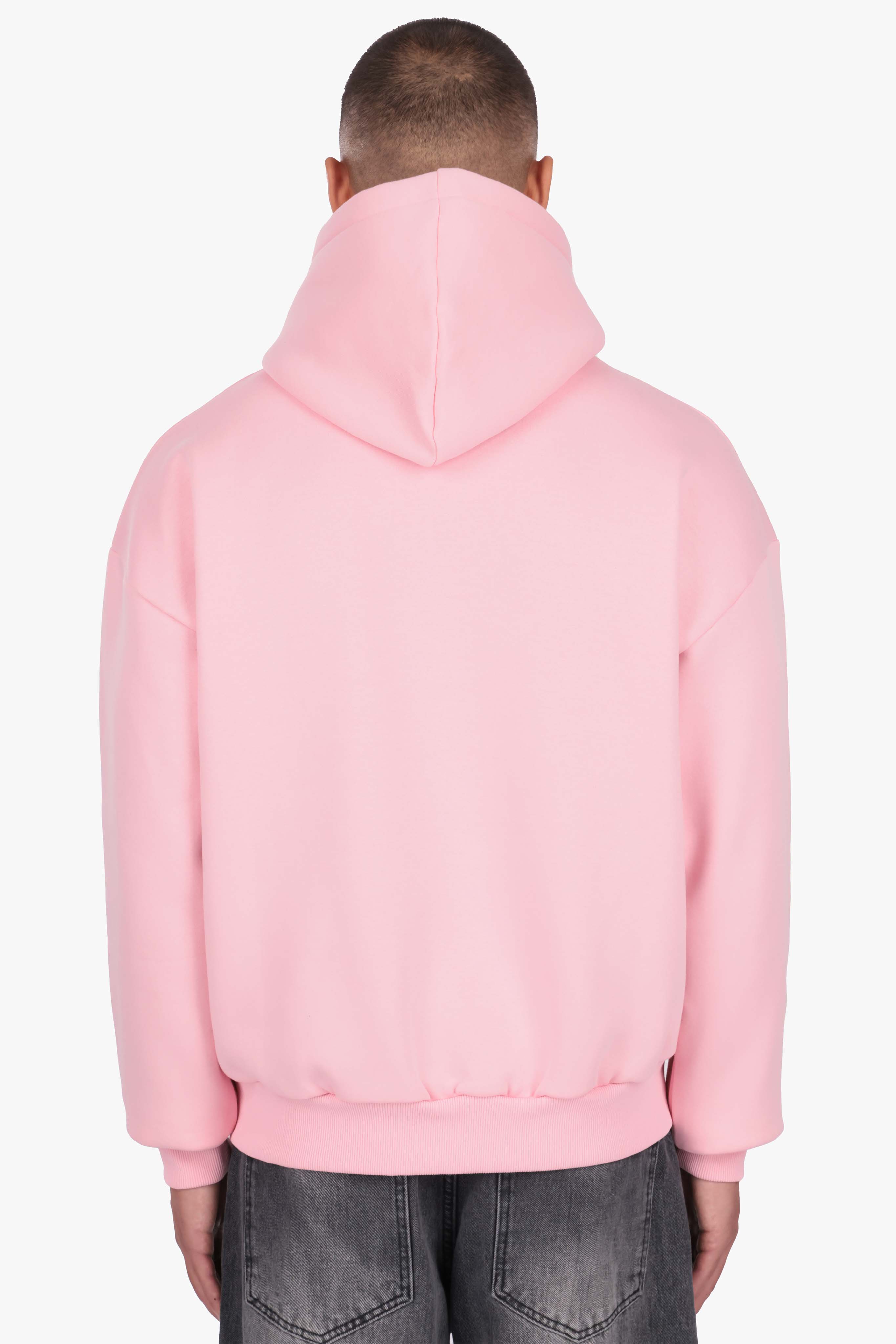 HEAVY OVERSIZE METAL PATCH HOODIE CANDY PINK