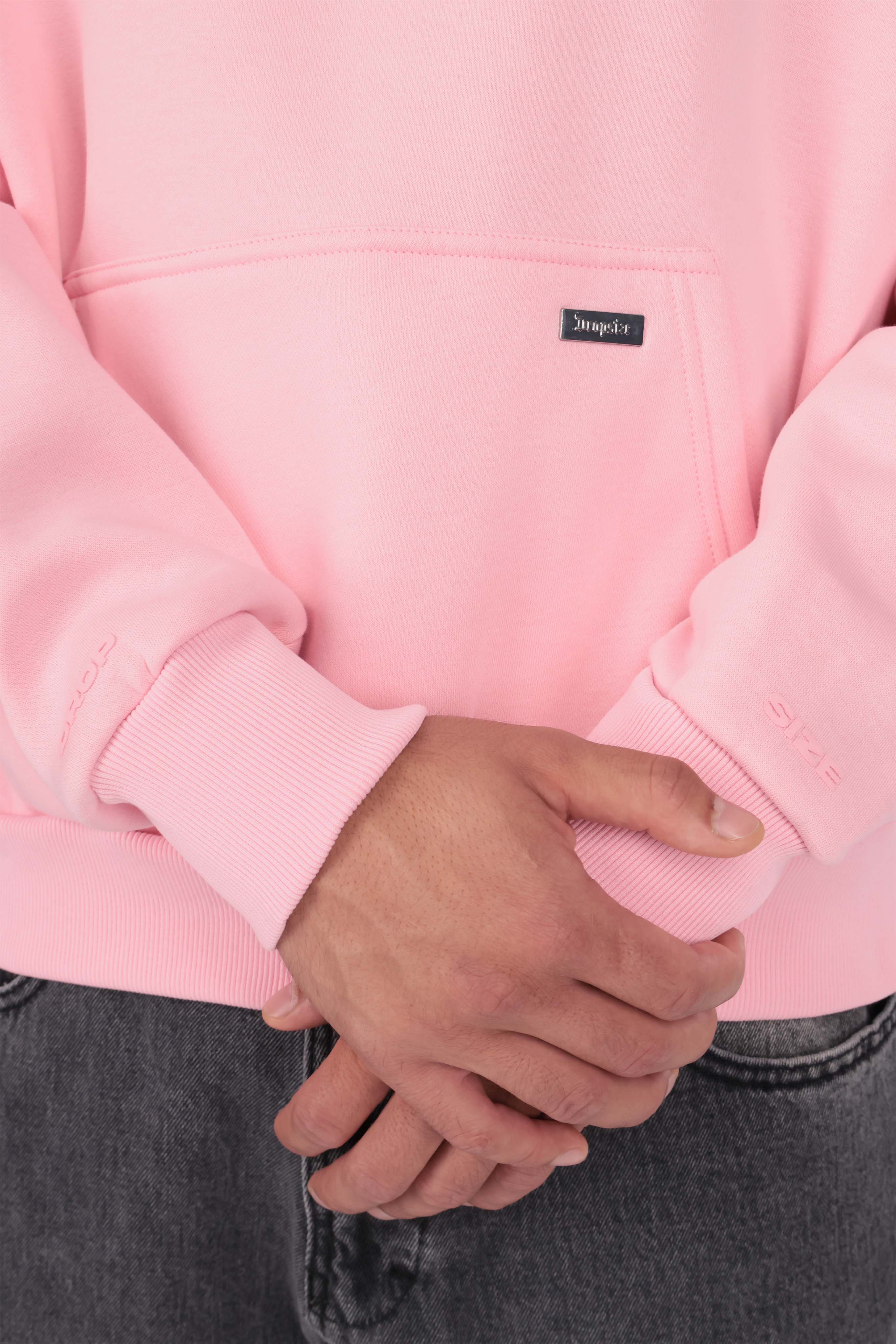 HEAVY OVERSIZE METAL PATCH HOODIE CANDY PINK