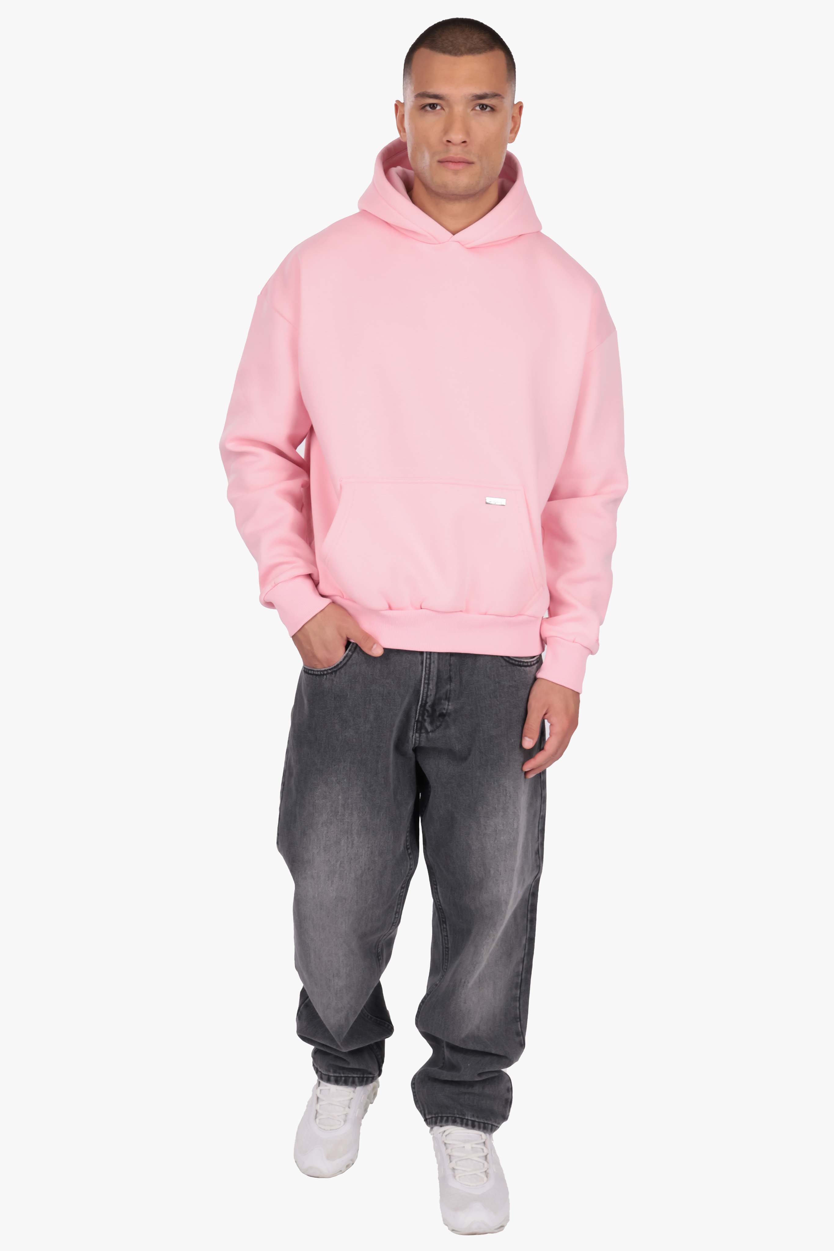 HEAVY OVERSIZE METAL PATCH HOODIE CANDY PINK