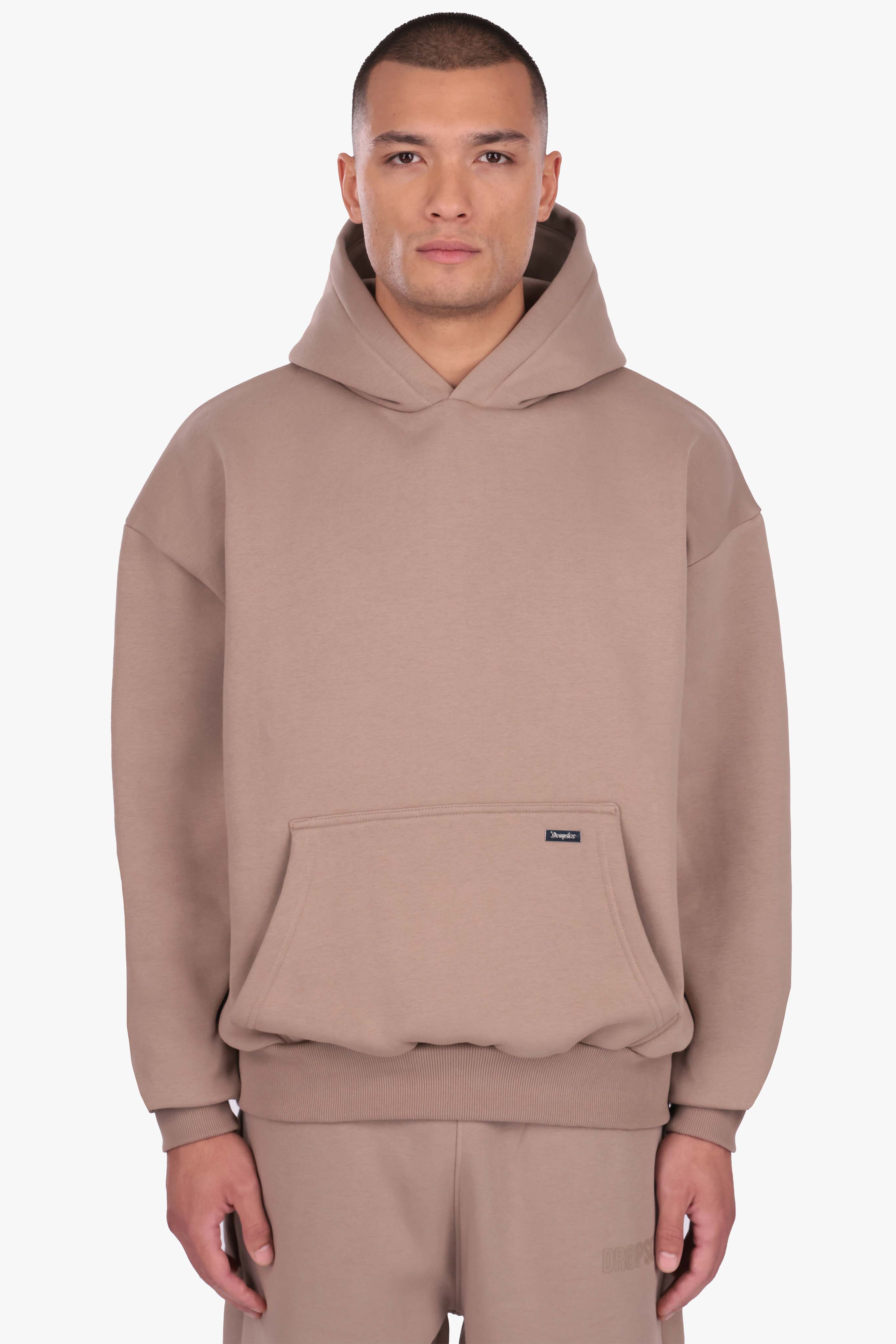 HEAVY OVERSIZE METAL PATCH HOODIE SILVER MINK
