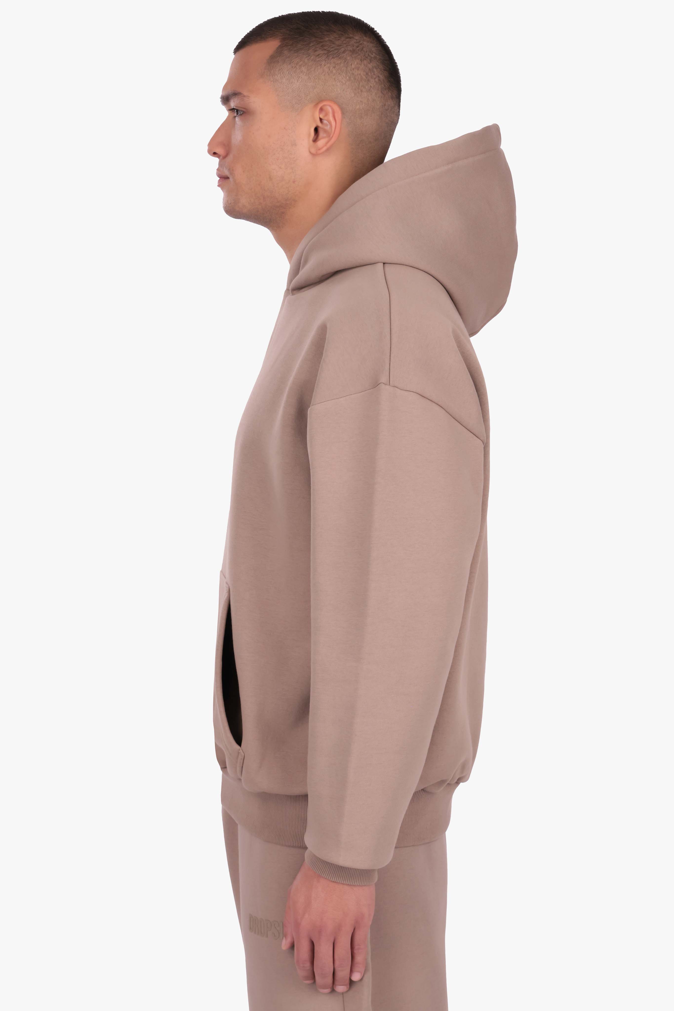 HEAVY OVERSIZE METAL PATCH HOODIE SILVER MINK