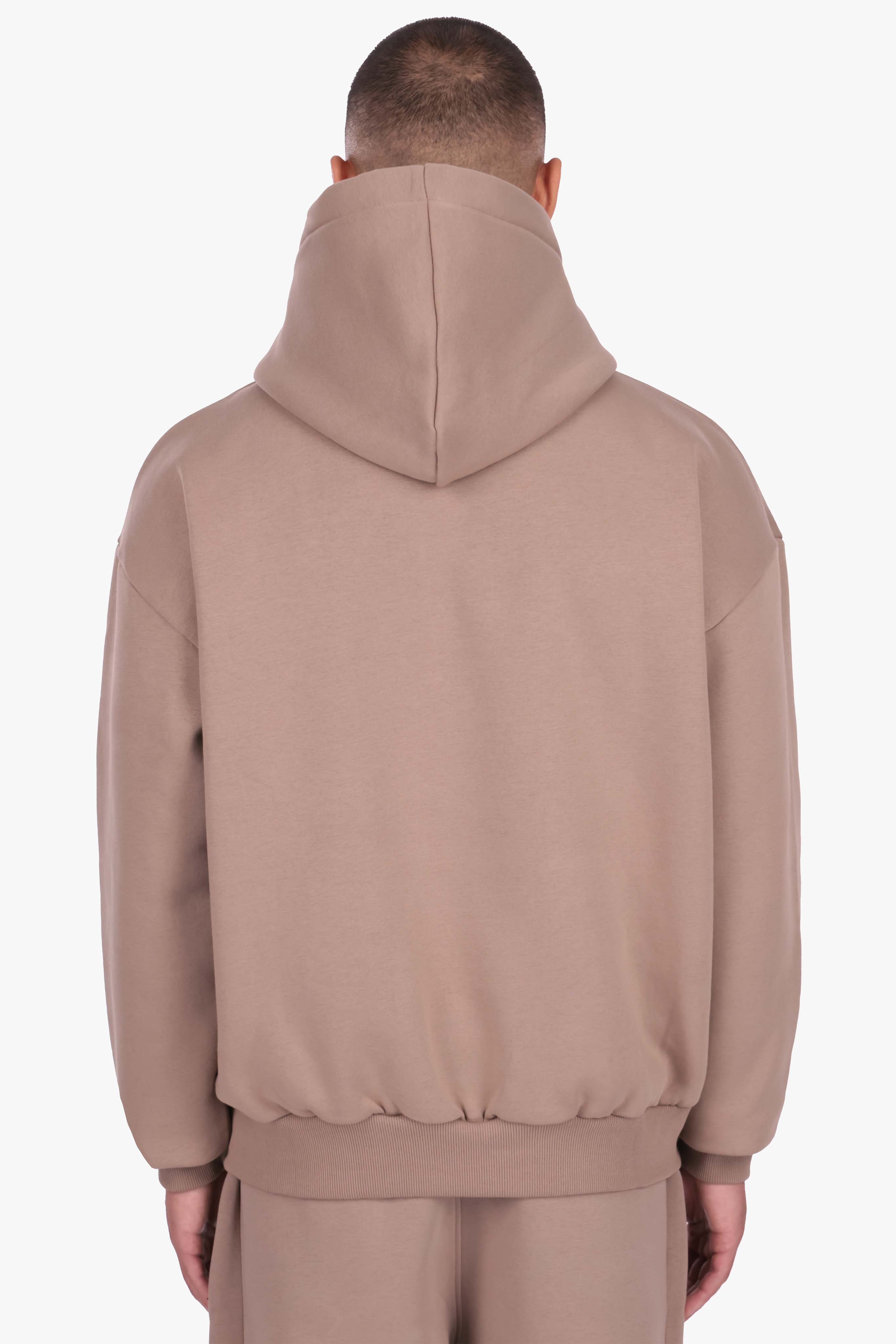 HEAVY OVERSIZE METAL PATCH HOODIE SILVER MINK