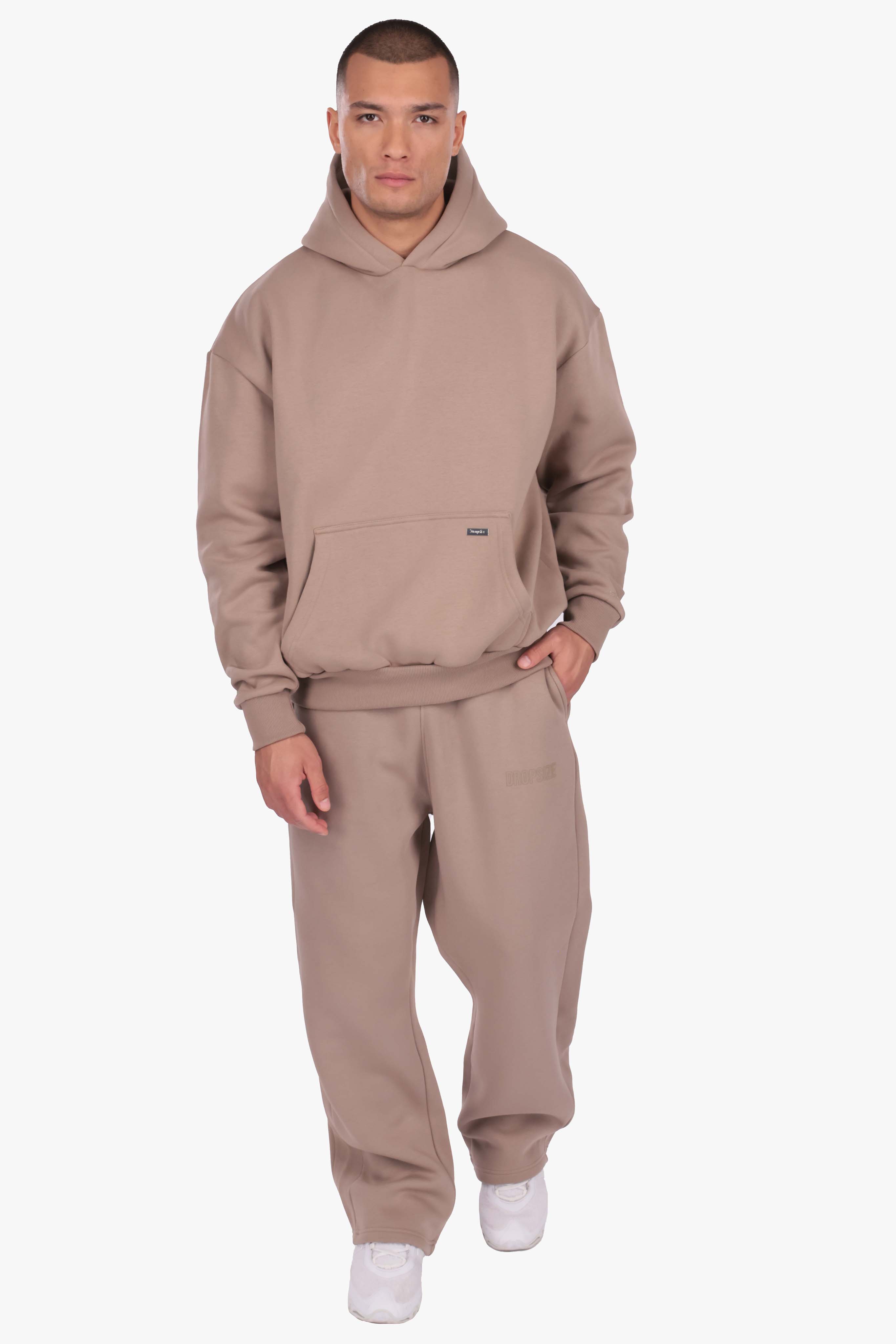 HEAVY OVERSIZE METAL PATCH HOODIE SILVER MINK