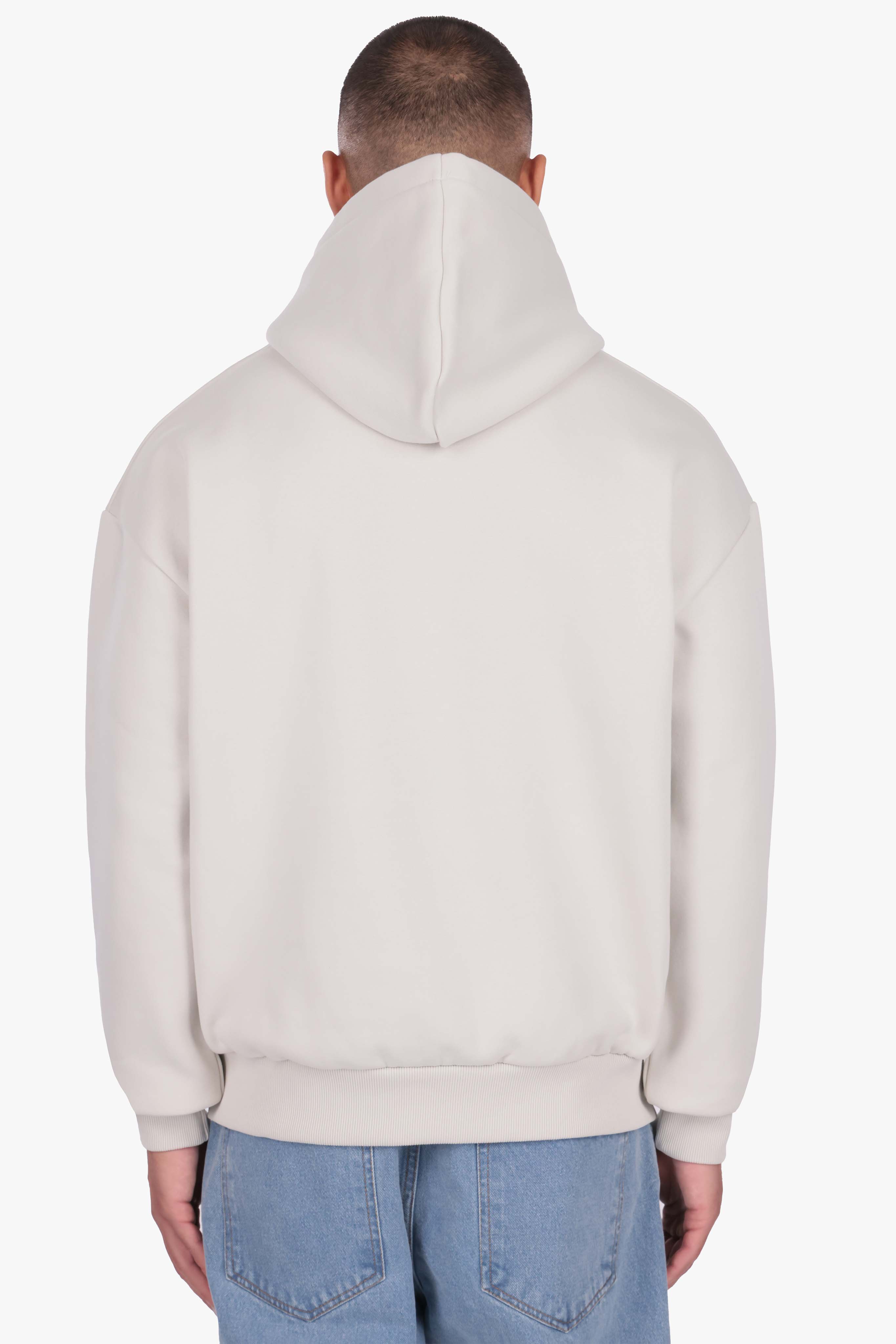 HEAVY OVERSIZE EMBO HOODIE LIGHT GREY