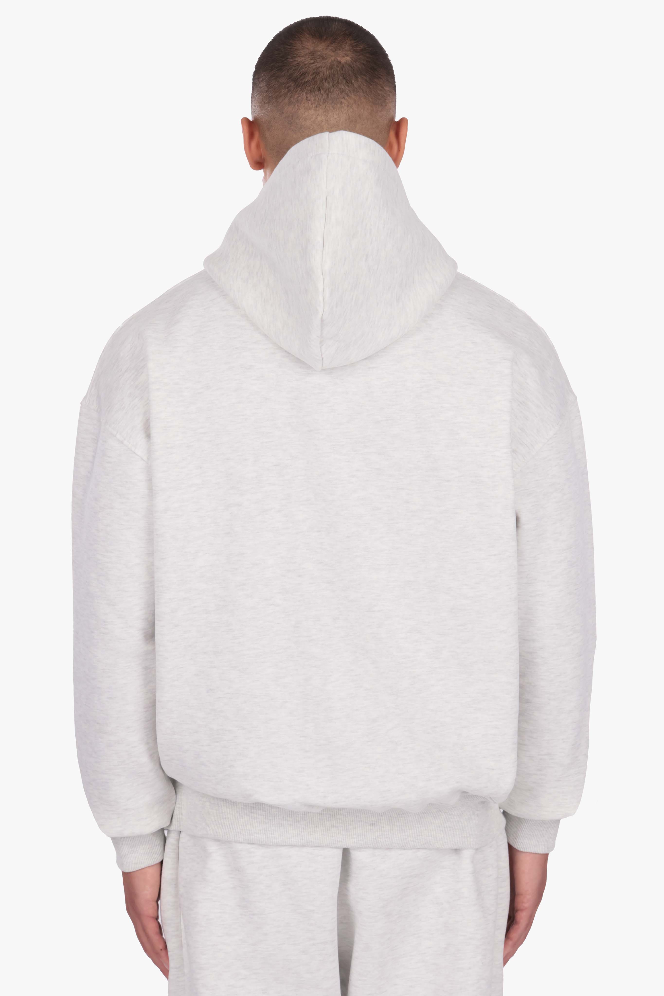 HEAVY OVERSIZE HD LOGO HOODIE GREY MELANGE