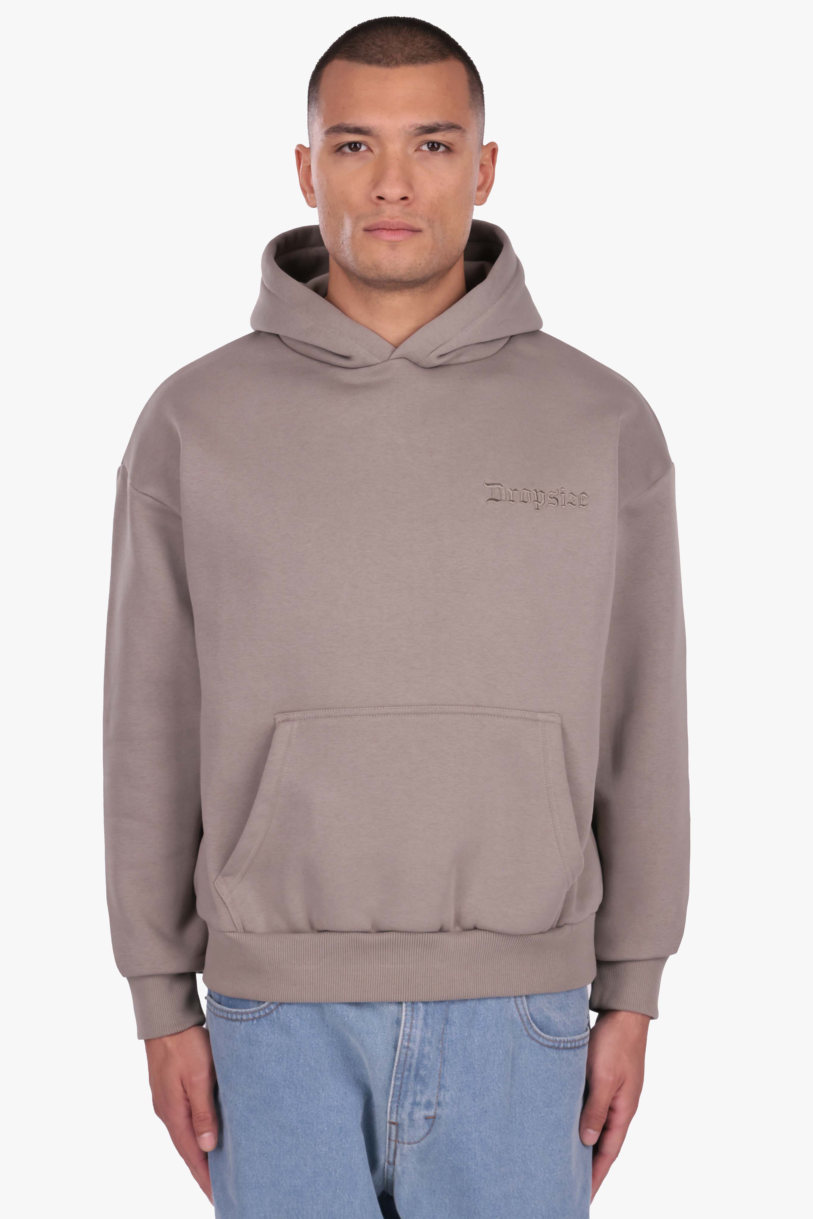 HEAVY OVERSIZE EMBO HOODIE MOON ROCK