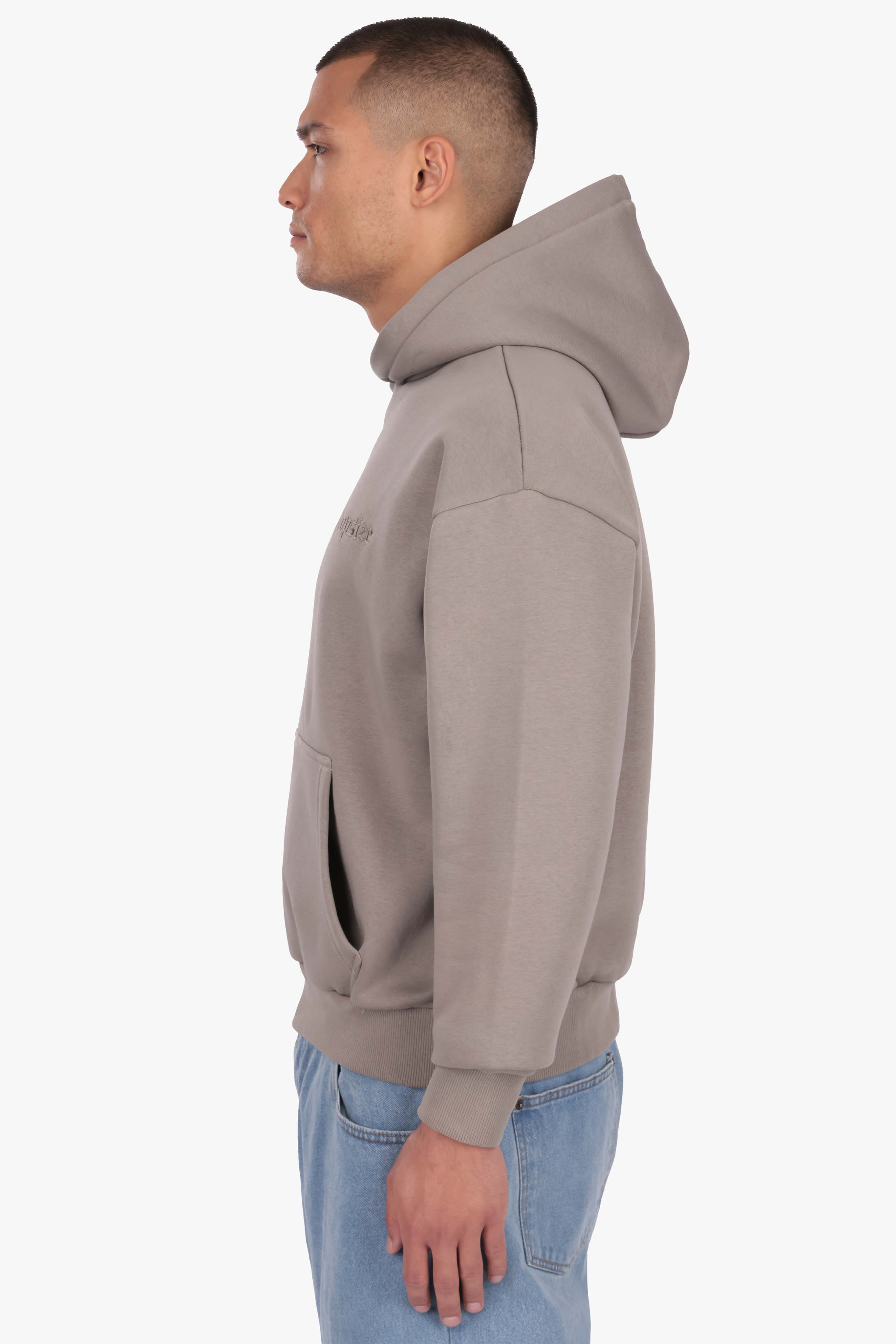 HEAVY OVERSIZE EMBO HOODIE MOON ROCK