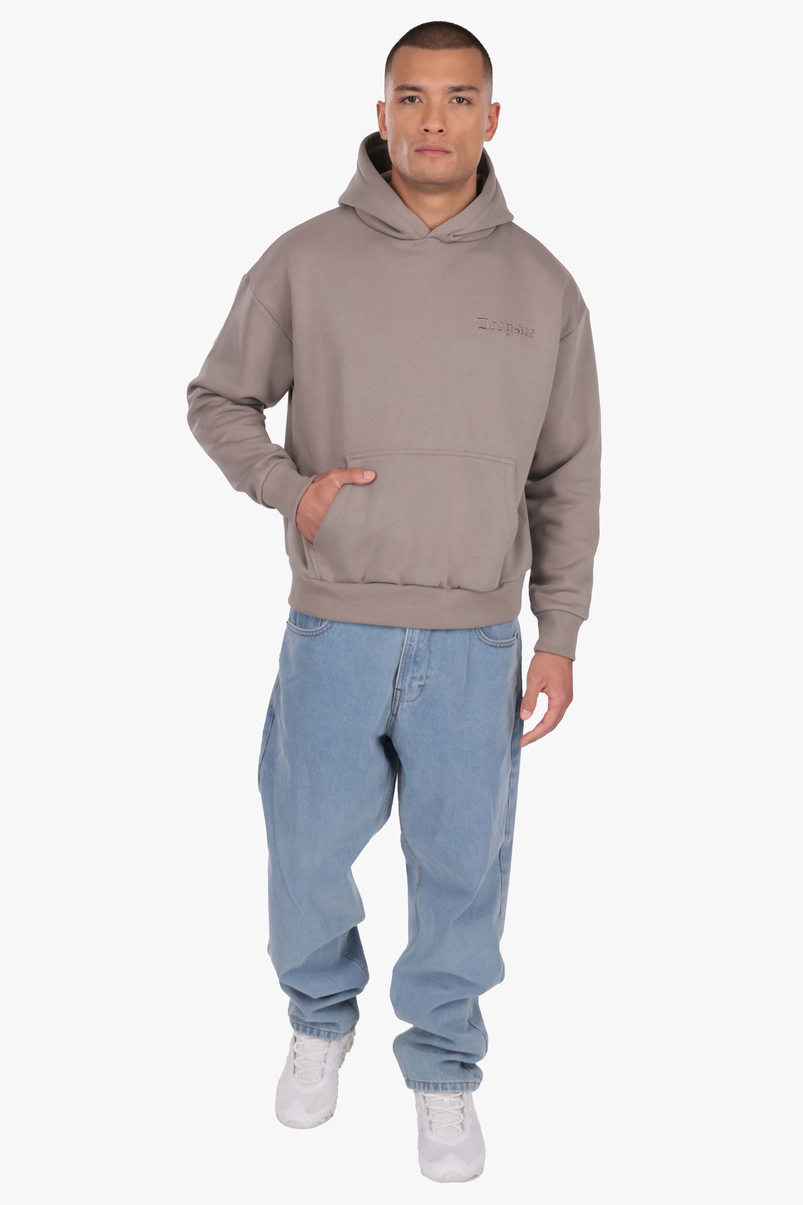 HEAVY OVERSIZE EMBO HOODIE MOON ROCK