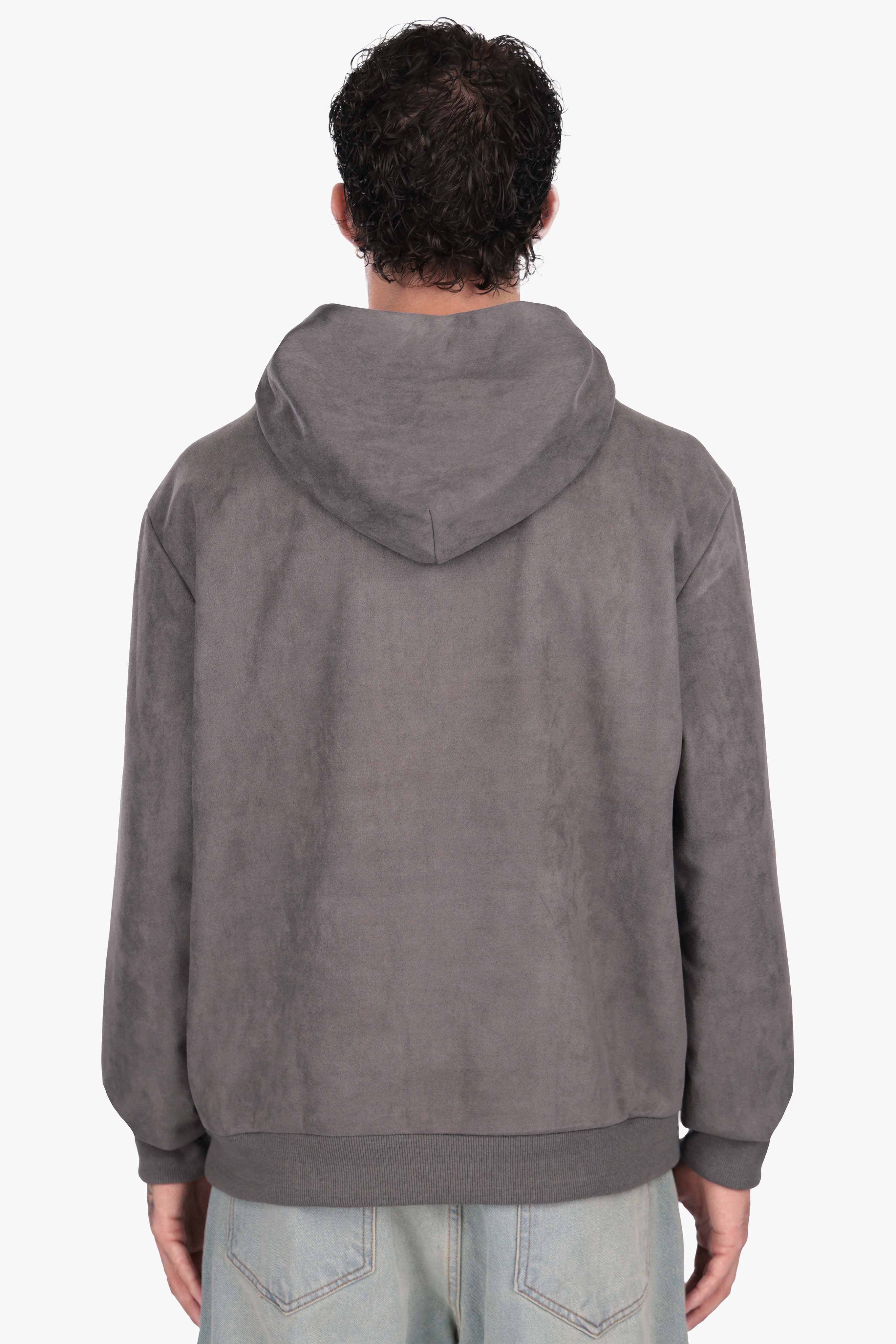 SUEDE HOODIE ANTHRACITE