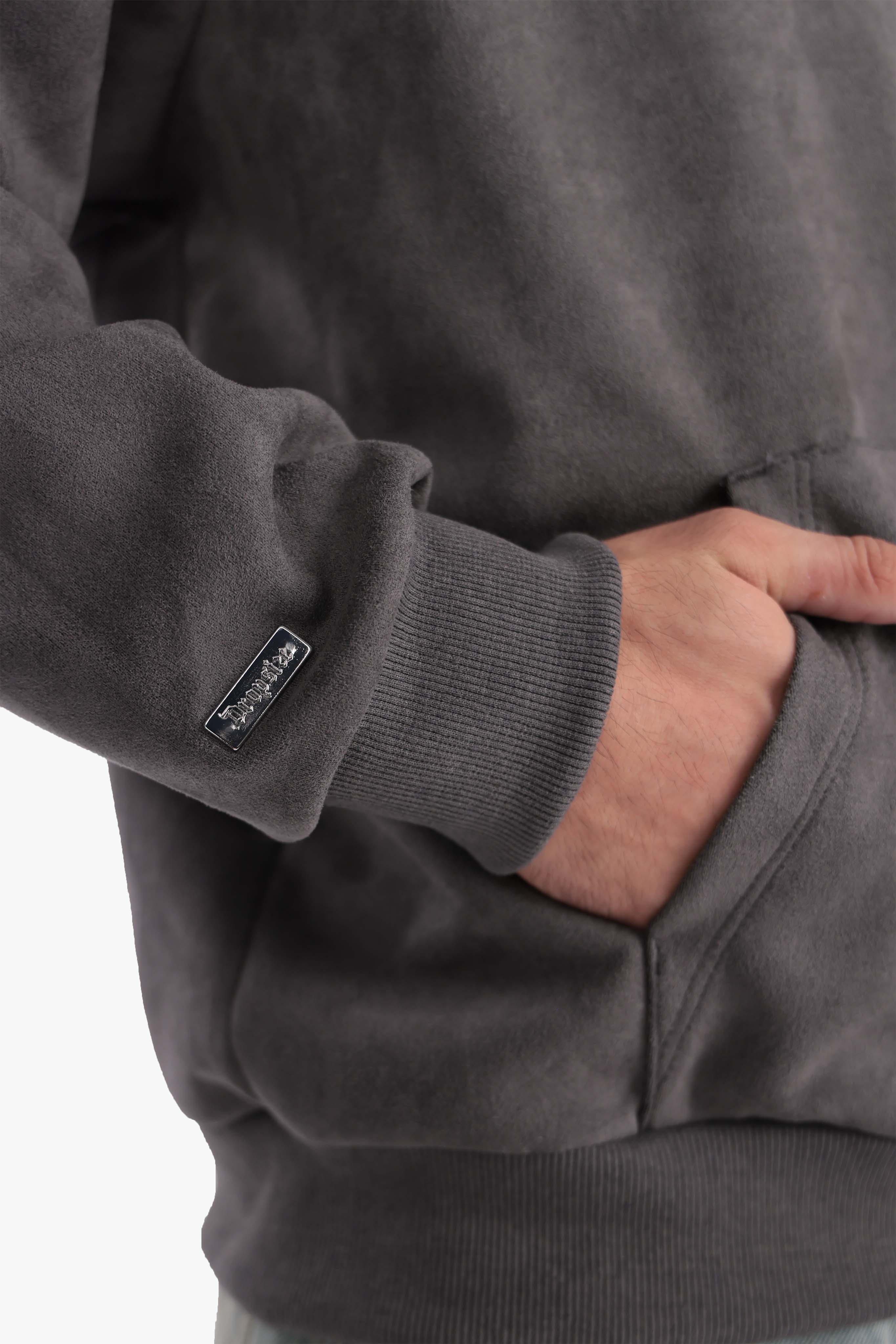 SUEDE HOODIE ANTHRACITE