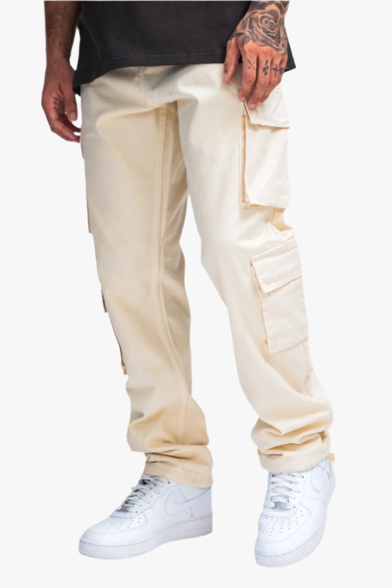 DOUBLE POCKET CARGO PANTS BEIGE