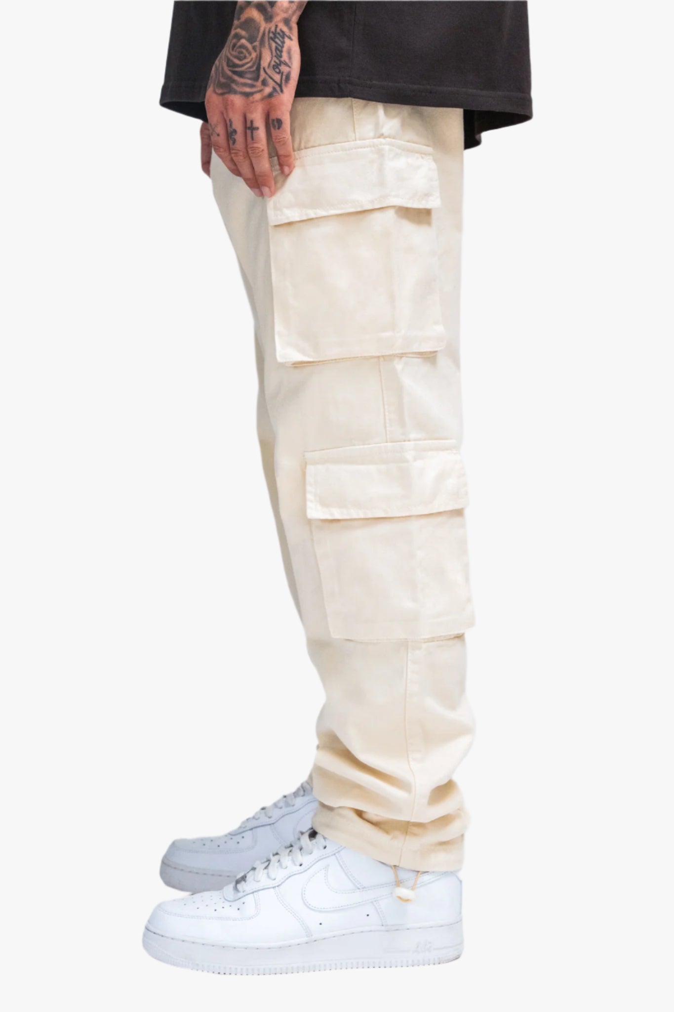 DOUBLE POCKET CARGO PANTS BEIGE