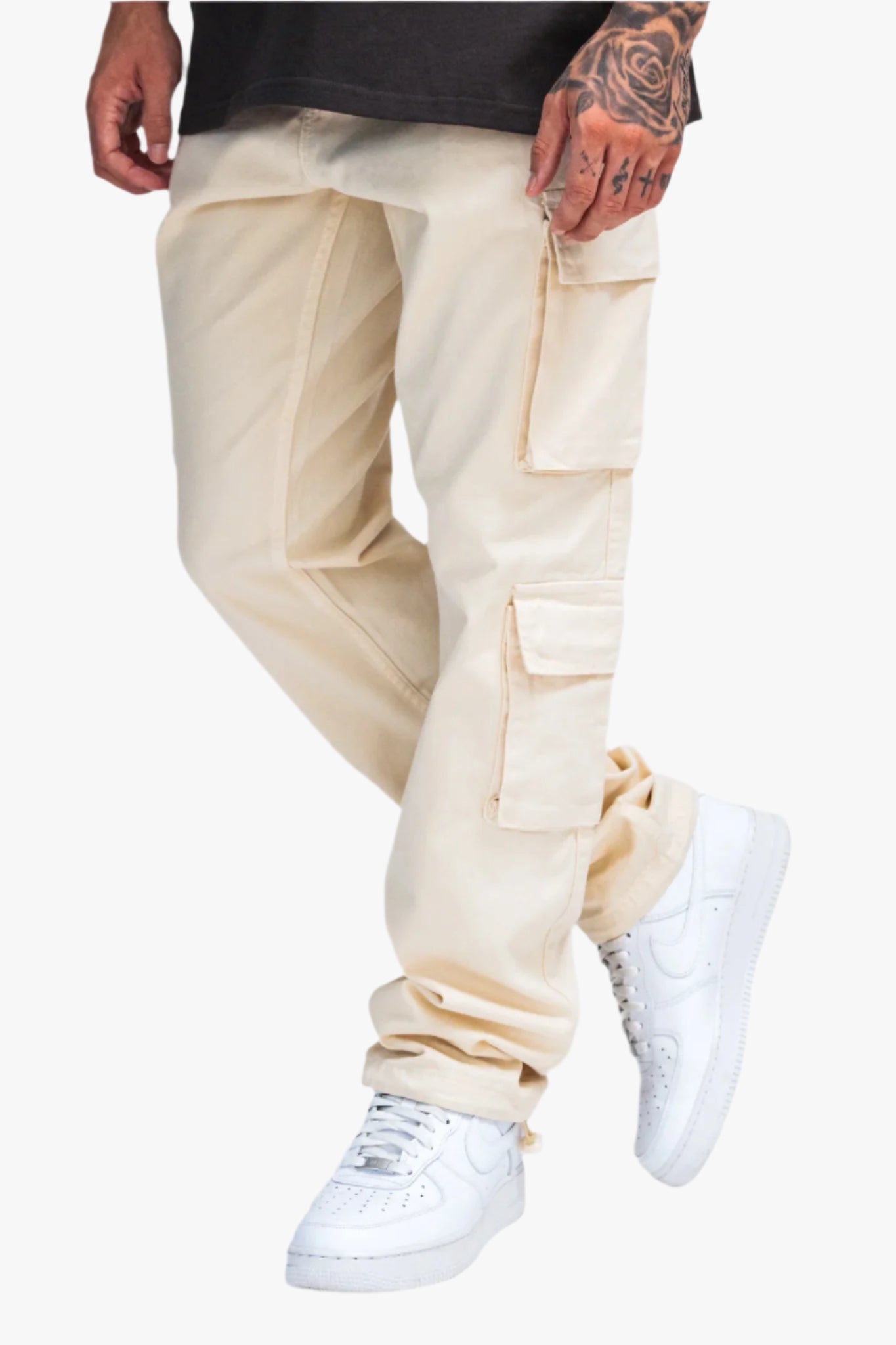 DOUBLE POCKET CARGO PANTS BEIGE