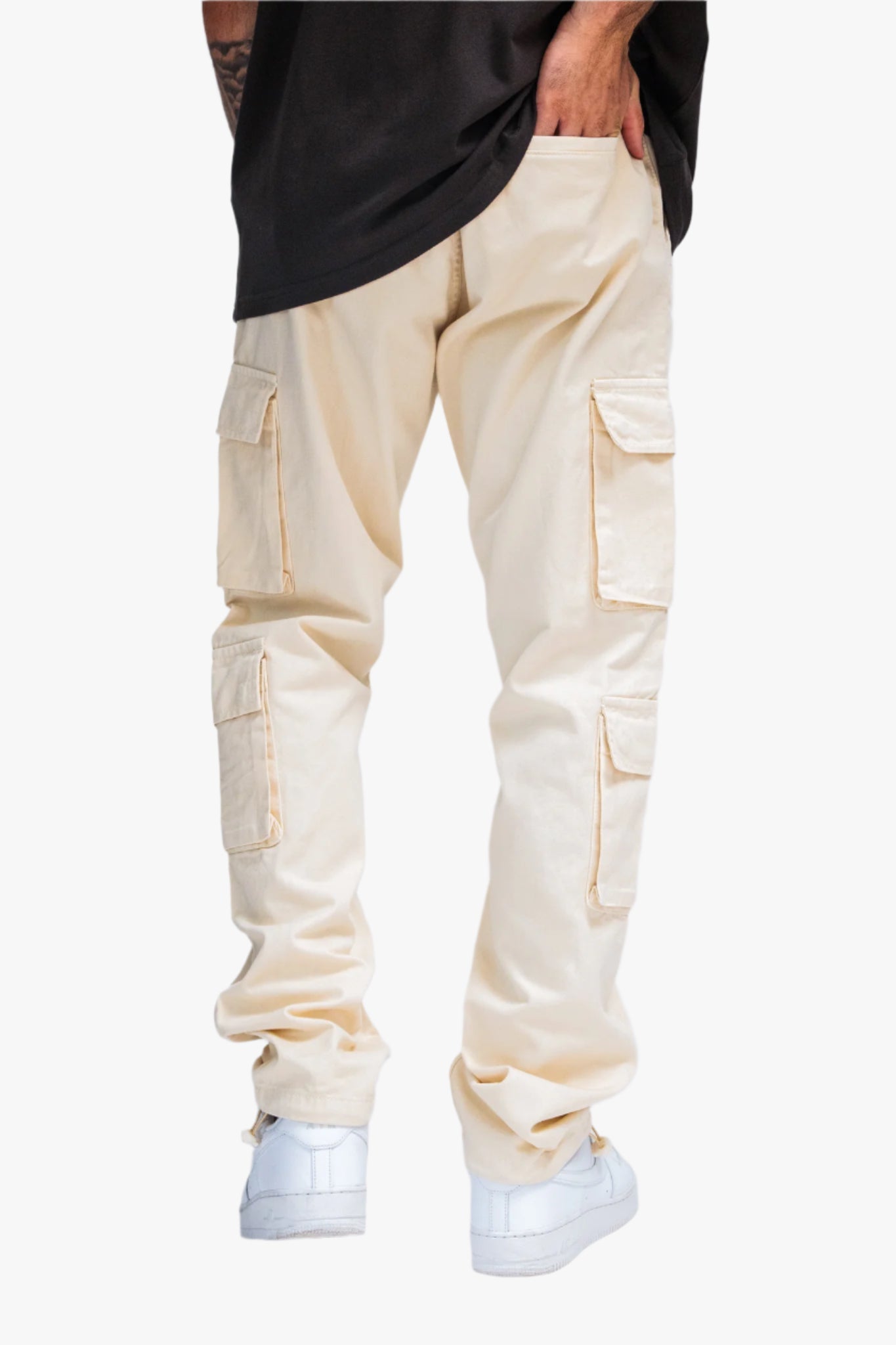 DOUBLE POCKET CARGO PANTS BEIGE