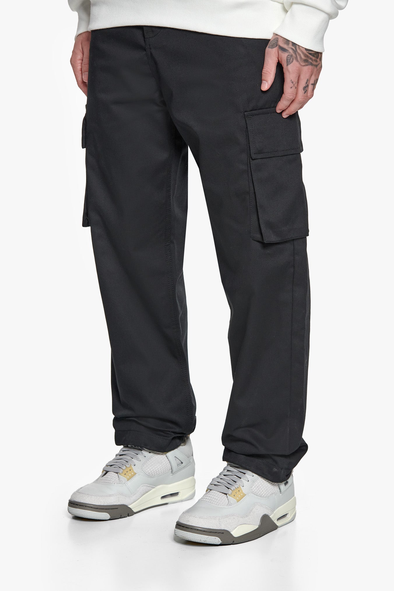 DOUBLE POCKET CARGO PANTS BLACK