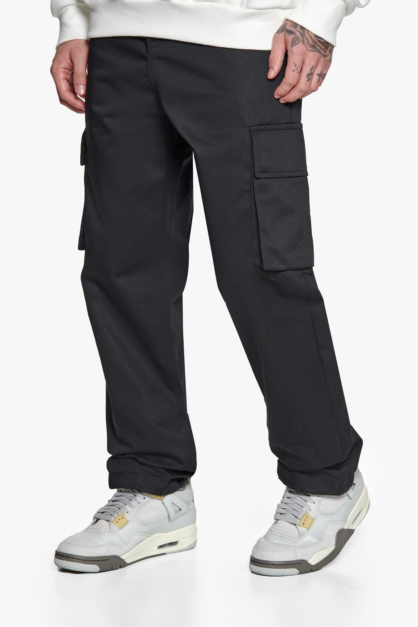 DOUBLE POCKET CARGO PANTS BLACK