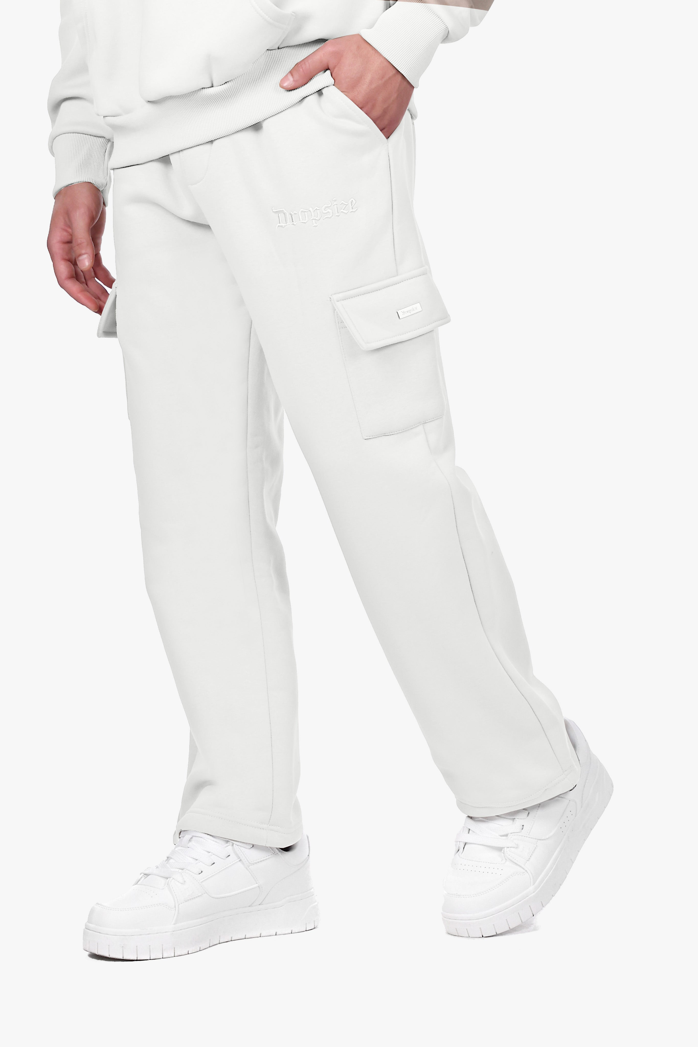 CARGO LOOSE FIT SWEATPANTS CREAM WHITE