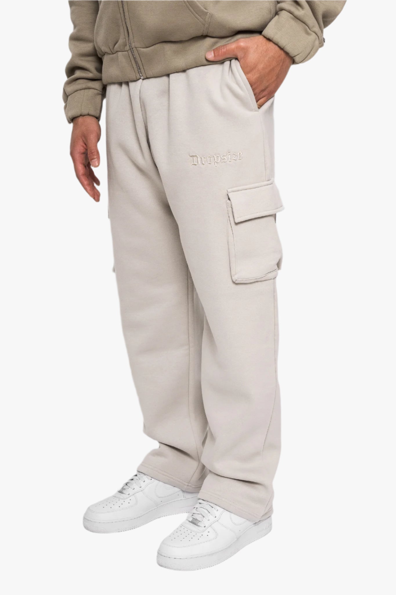 STRAIGHT LEG CARGO SWEAT PANTS MOON BEAM