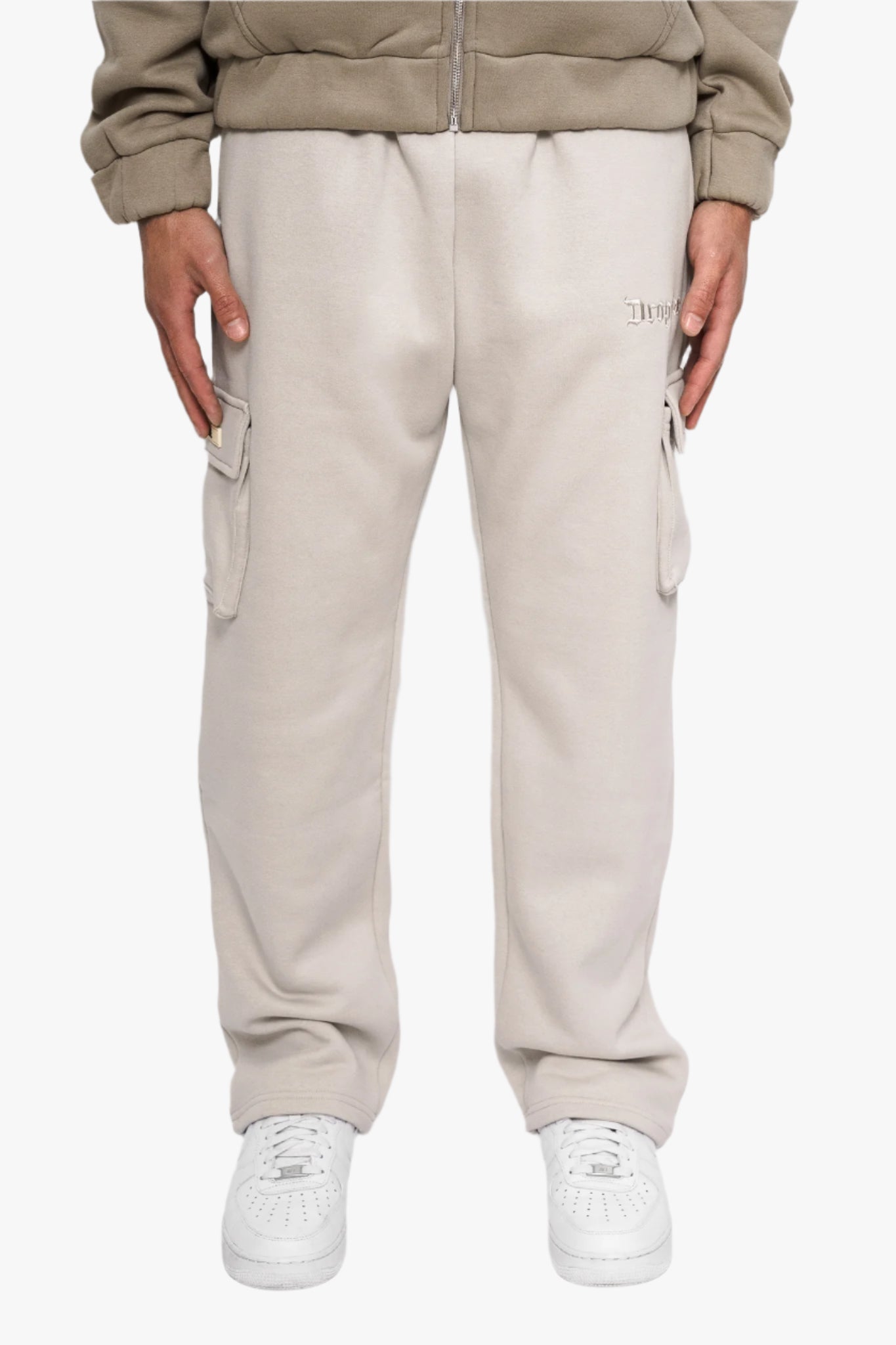 STRAIGHT LEG CARGO SWEAT PANTS MOON BEAM