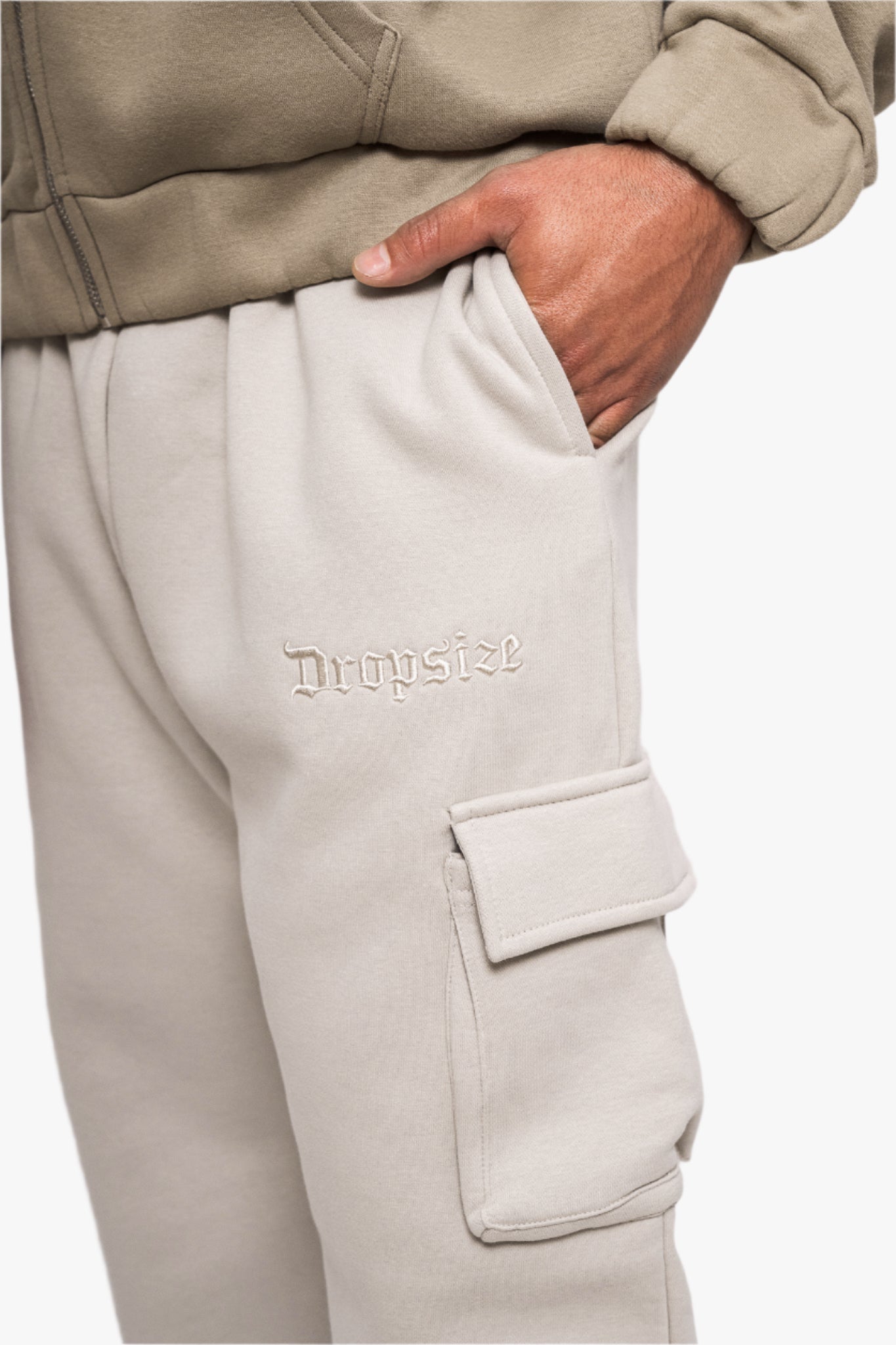 STRAIGHT LEG CARGO SWEAT PANTS MOON BEAM