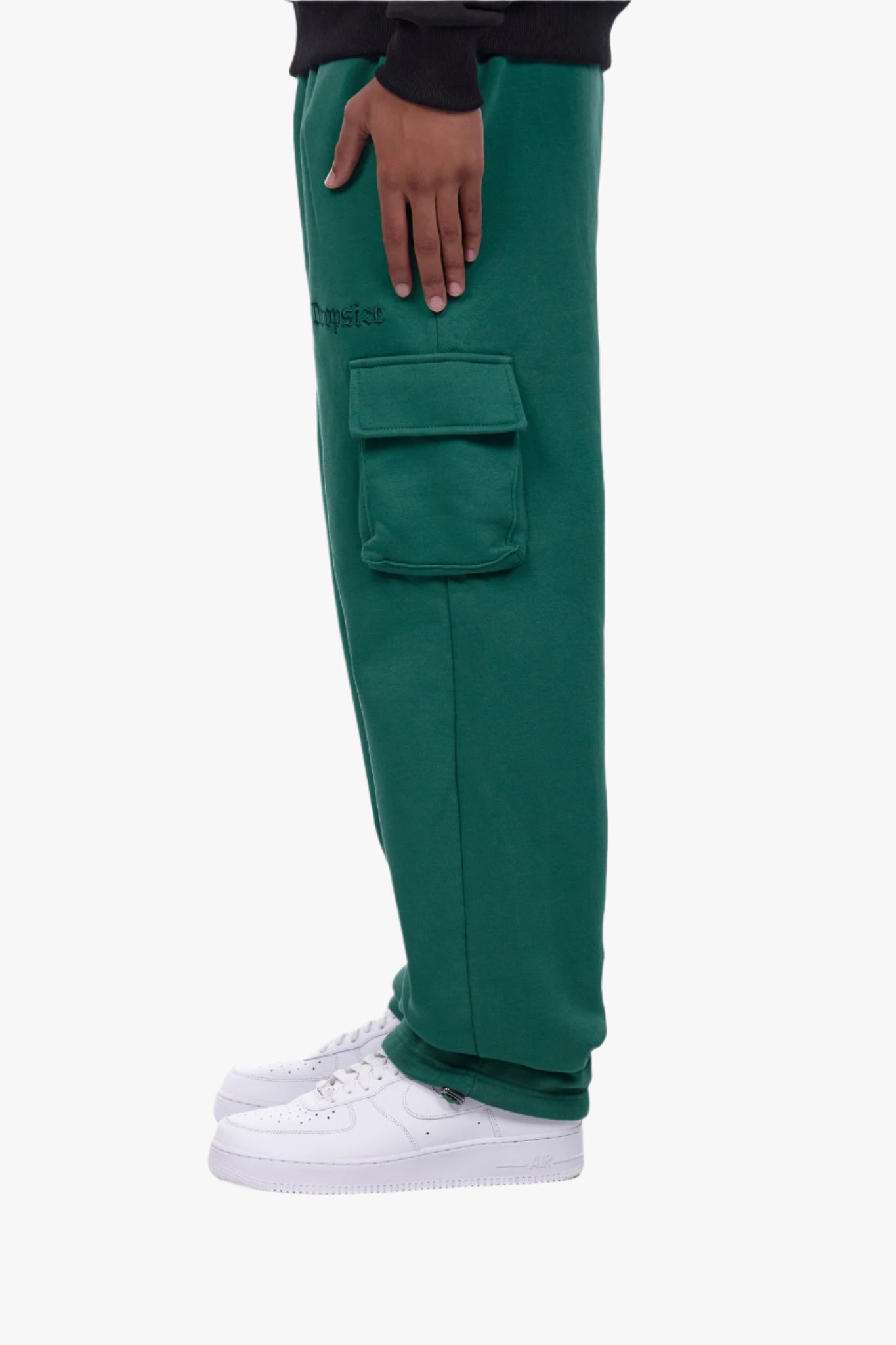 STRAIGHT LEG CARGO SWEAT PANTS WASHED GREEN