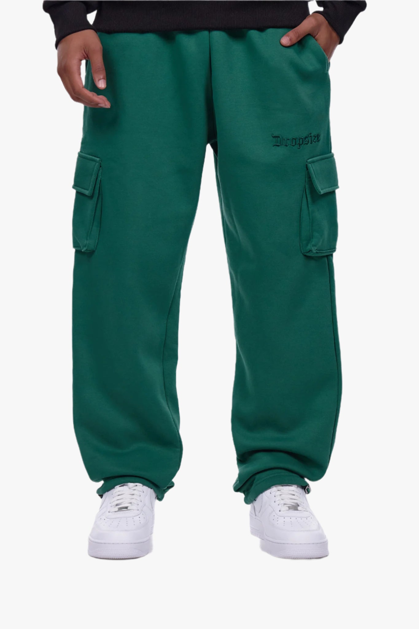 STRAIGHT LEG CARGO SWEAT PANTS WASHED GREEN