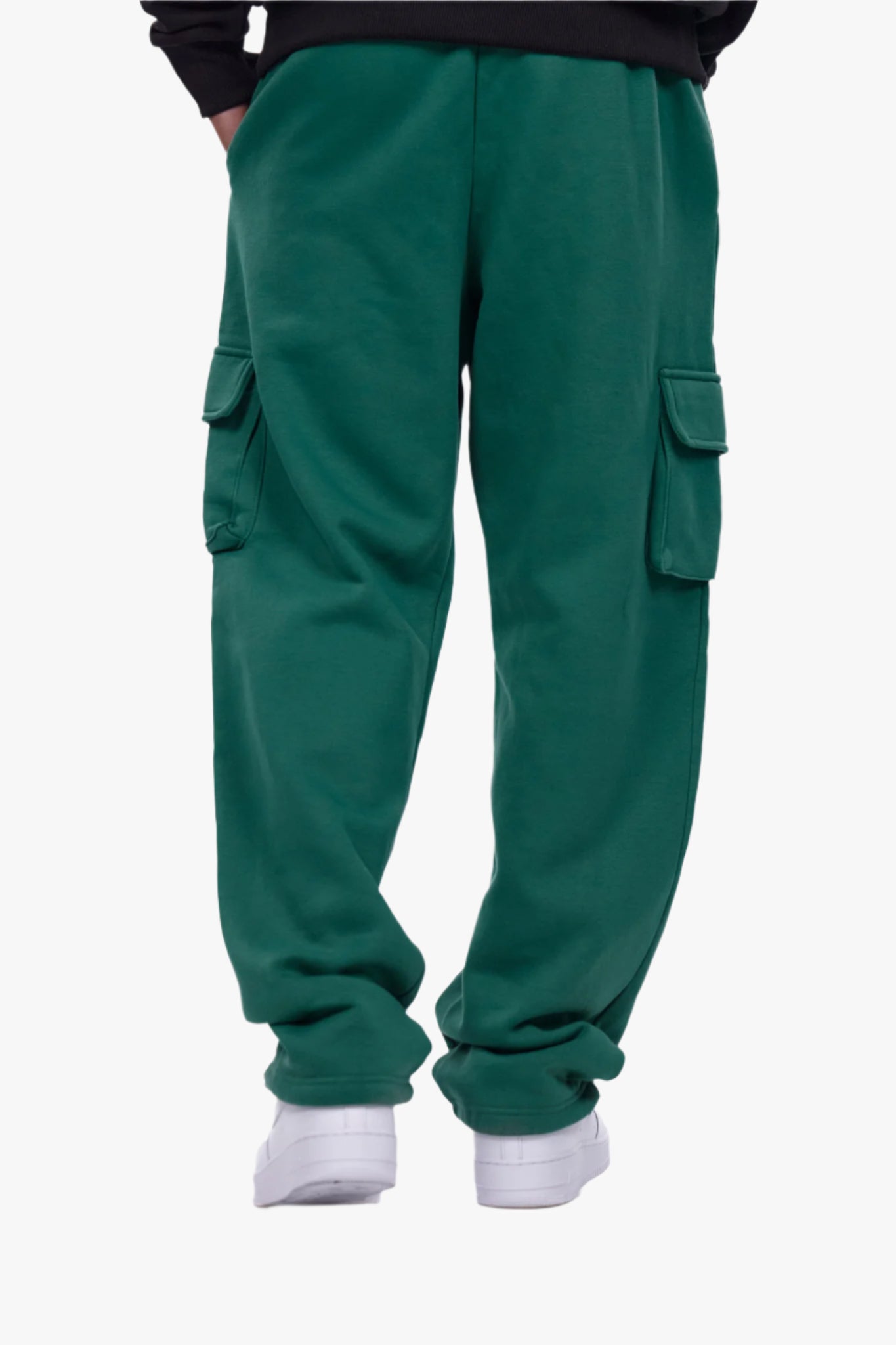 STRAIGHT LEG CARGO SWEAT PANTS WASHED GREEN