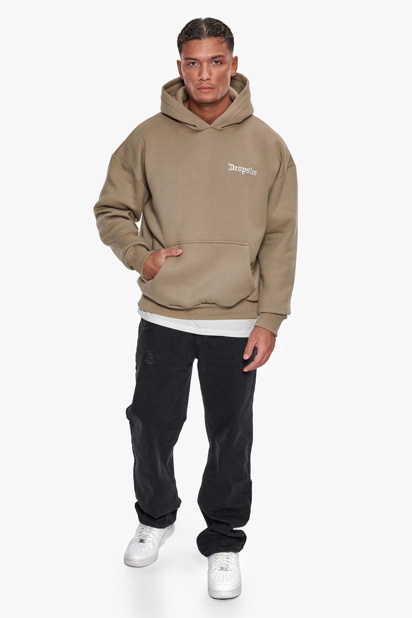 HEAVY OVERSIZE EMBO HOODIE WEATHERED TEAK