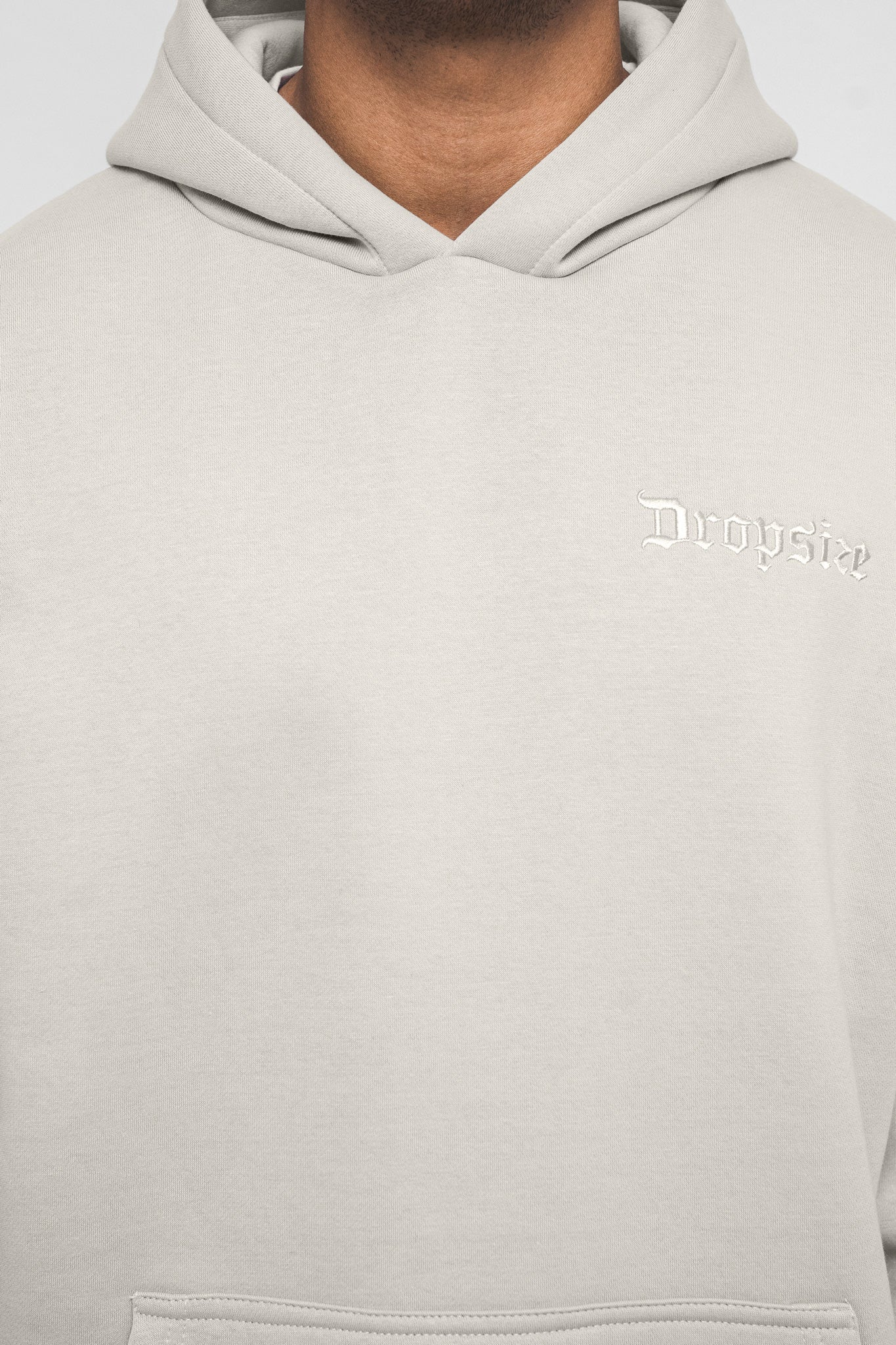 HEAVY OVERSIZE EMBO HOODIE MOON BEAM