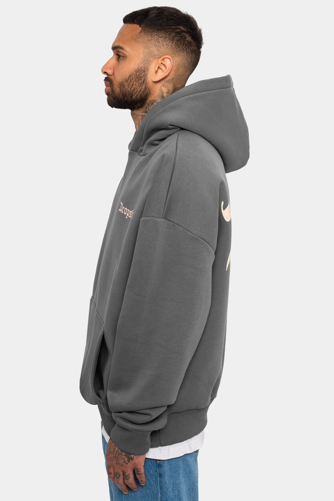 HEAVY OVERSIZE BACKPRINT HOODIE GRAY