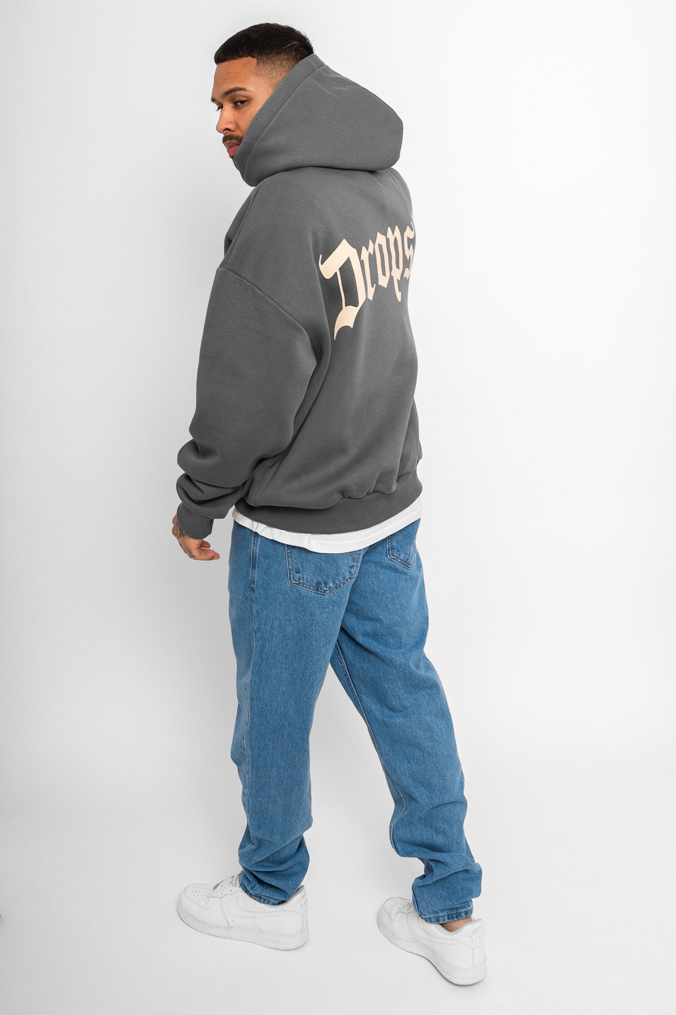 HEAVY OVERSIZE BACKPRINT HOODIE GRAY