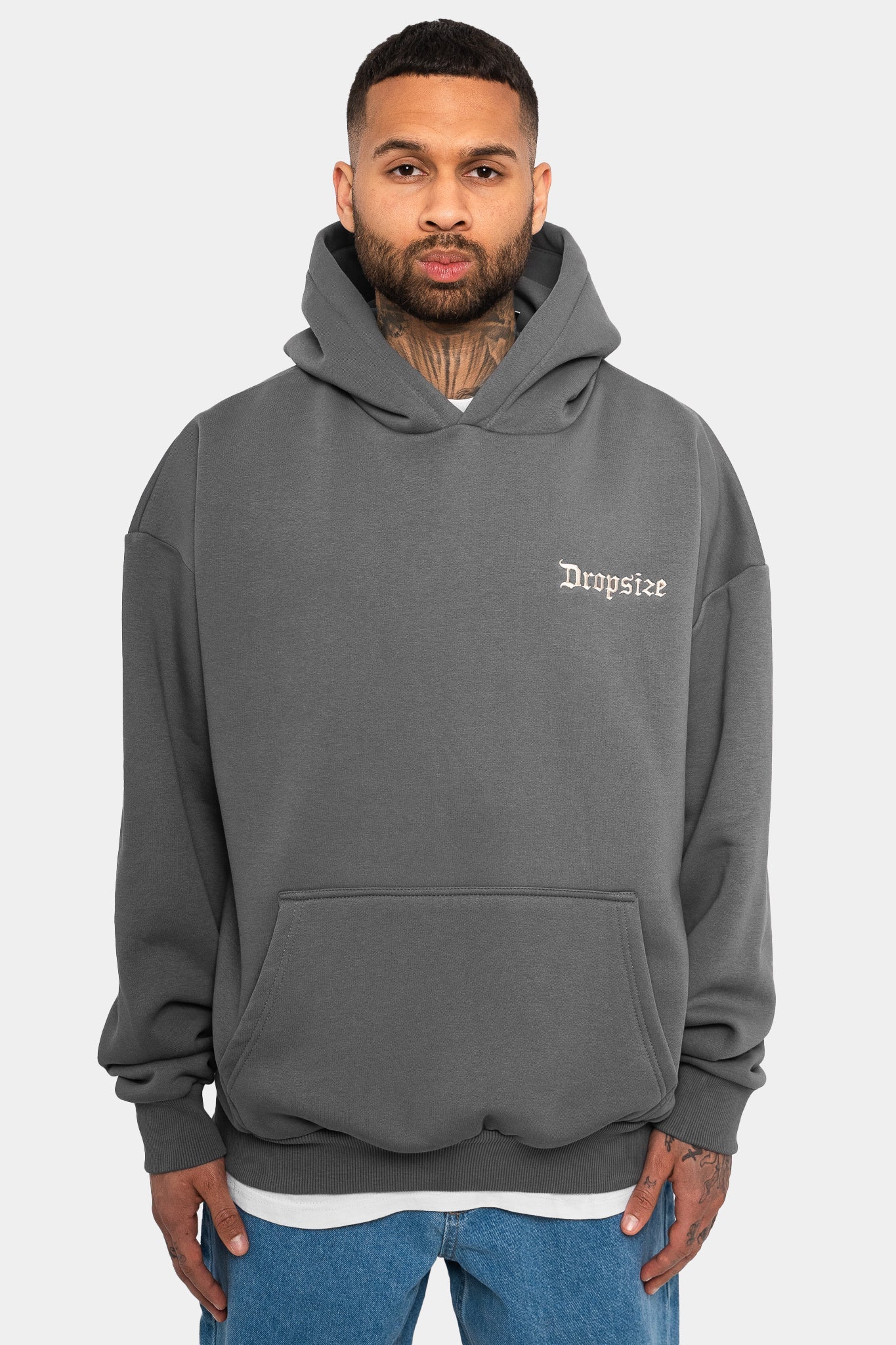 HEAVY OVERSIZE BACKPRINT HOODIE GRAY
